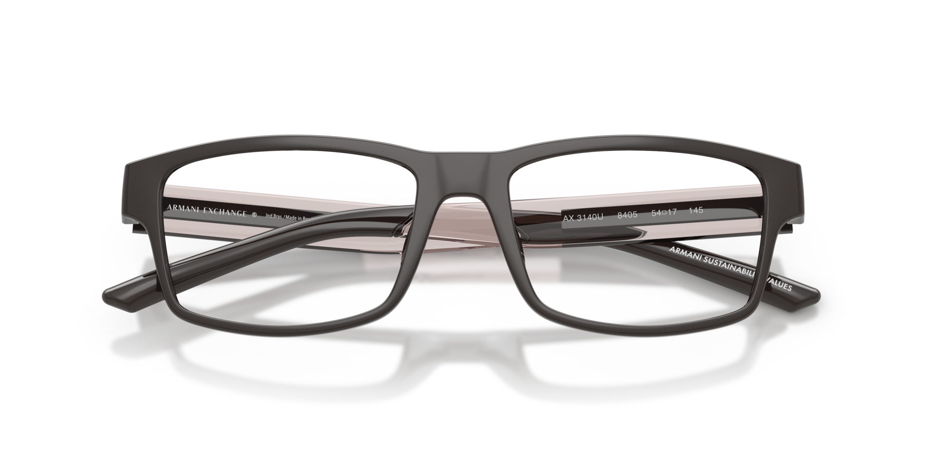 AX3140U Shiny Brown PlasticEyeglass Frames for Glasses Direct, Closed View