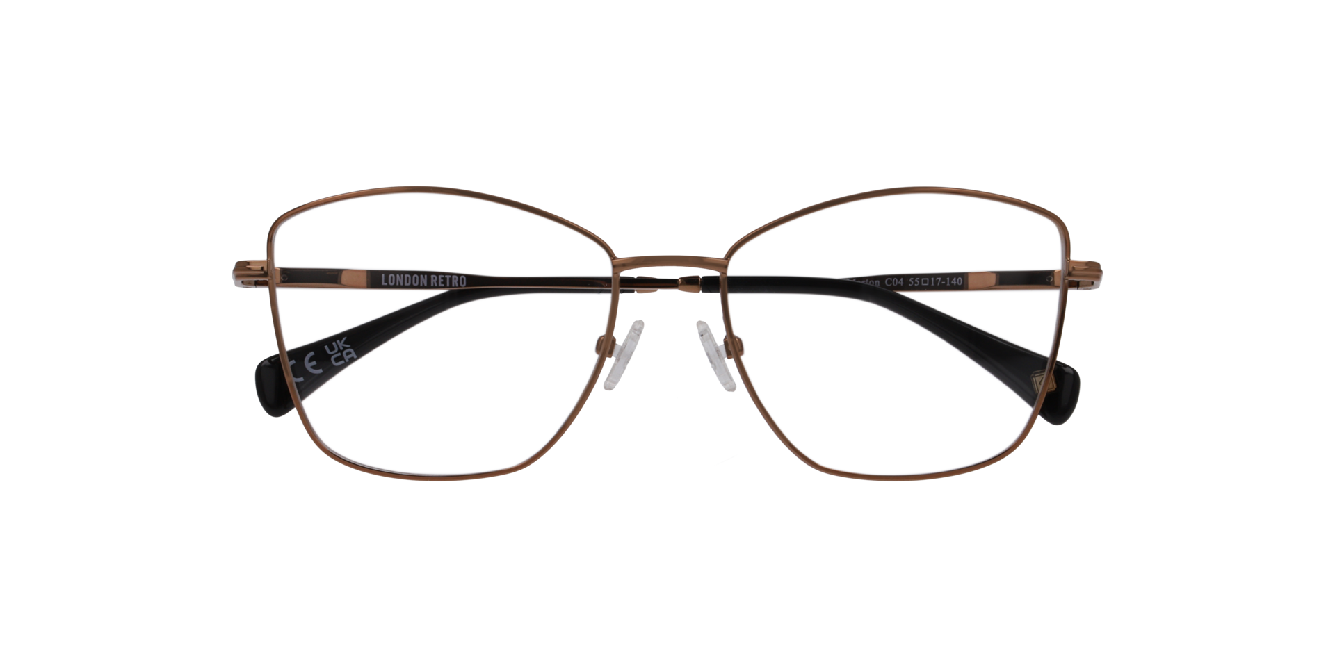 Merton Brown MetalEyeglass Frames for Glasses Direct, Closed View