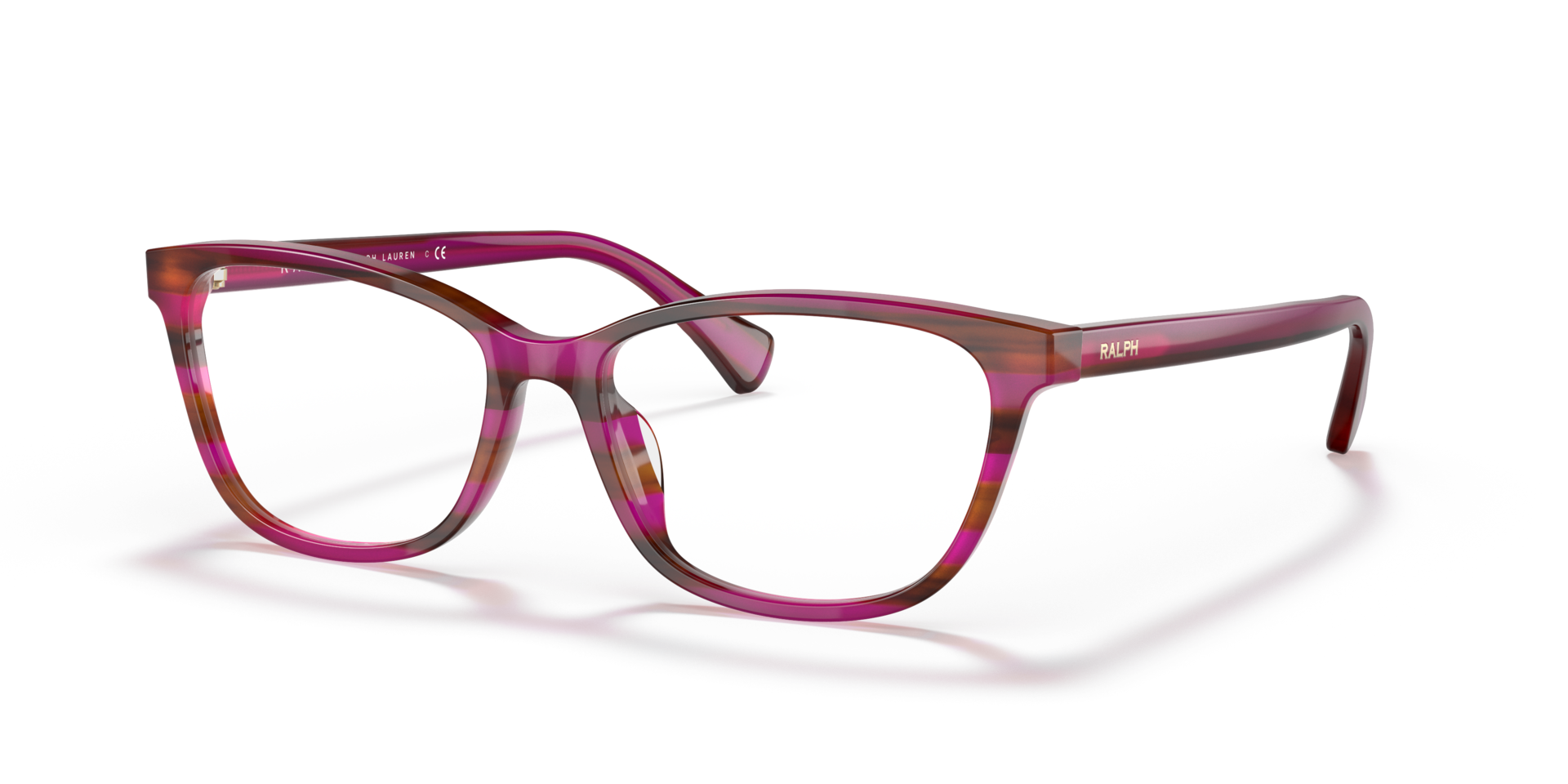 RA7133U Striped Brown Purple AcetateEyeglass Frames for Glasses Direct, Angle View