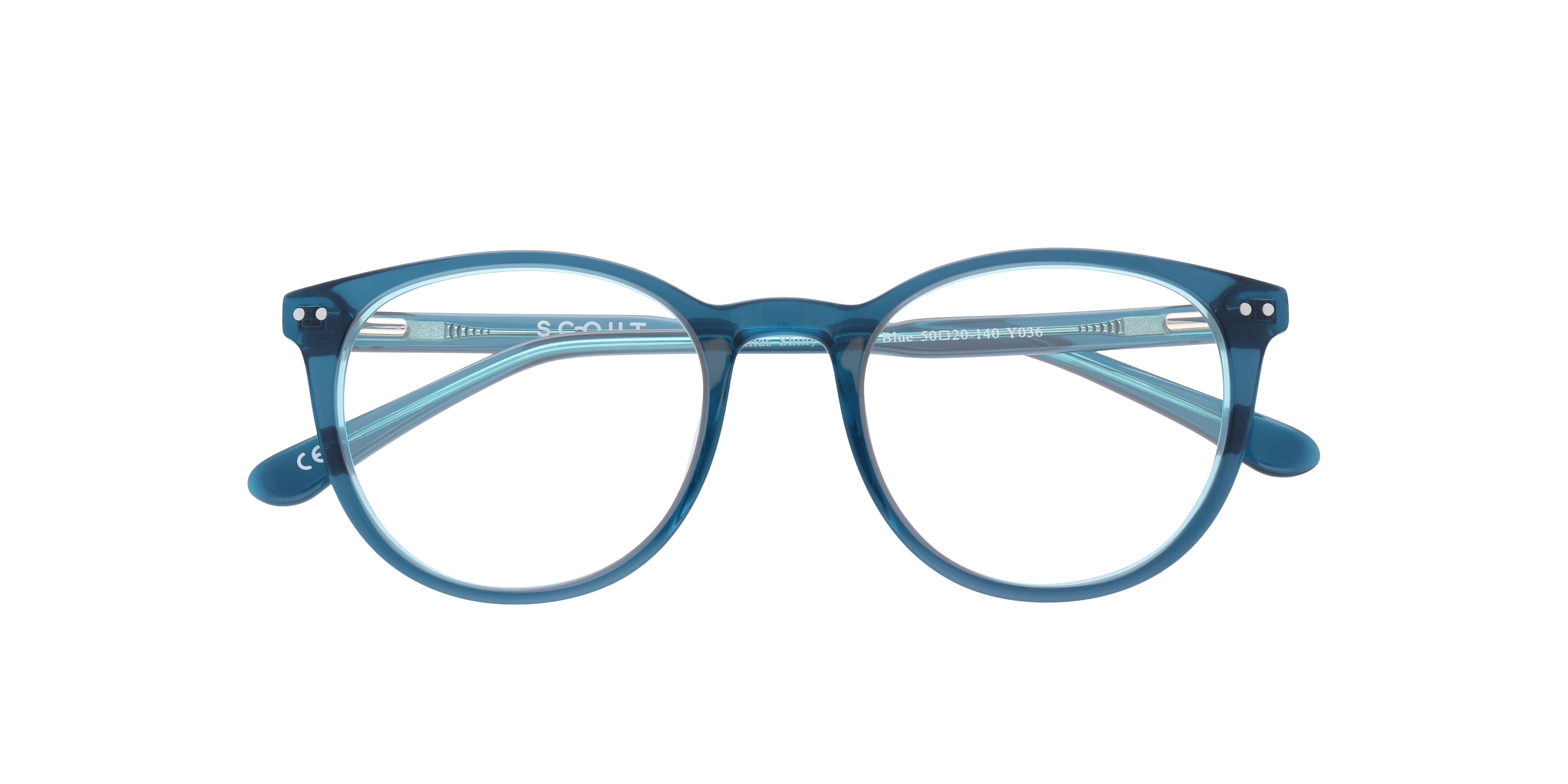 Dallas Shiny Bilayer Blue AcetateEyeglass Frames for Glasses Direct, Closed View
