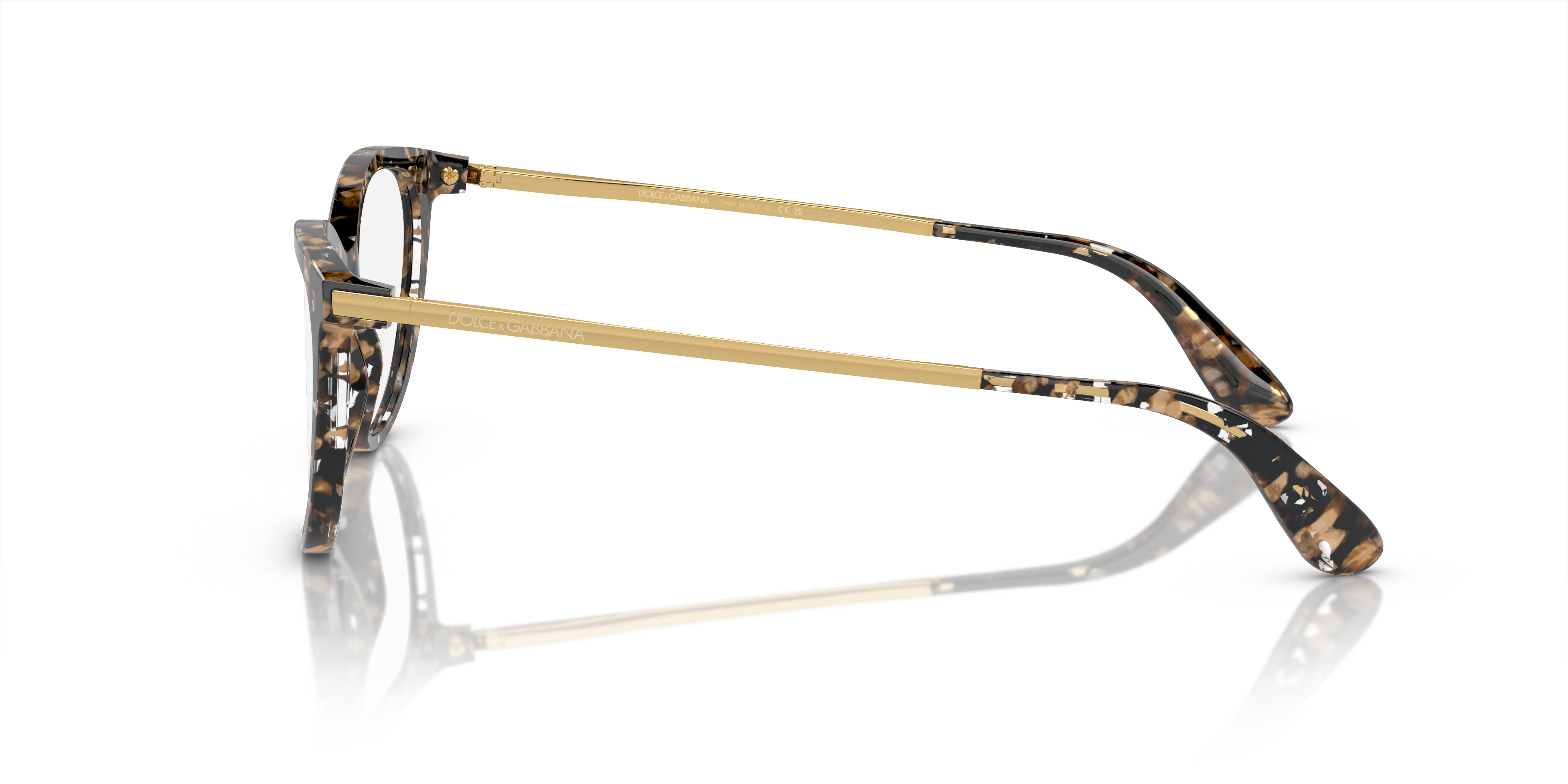 DG3258 Cube Black & Gold AcetateEyeglass Frames for Glasses Direct, Side View