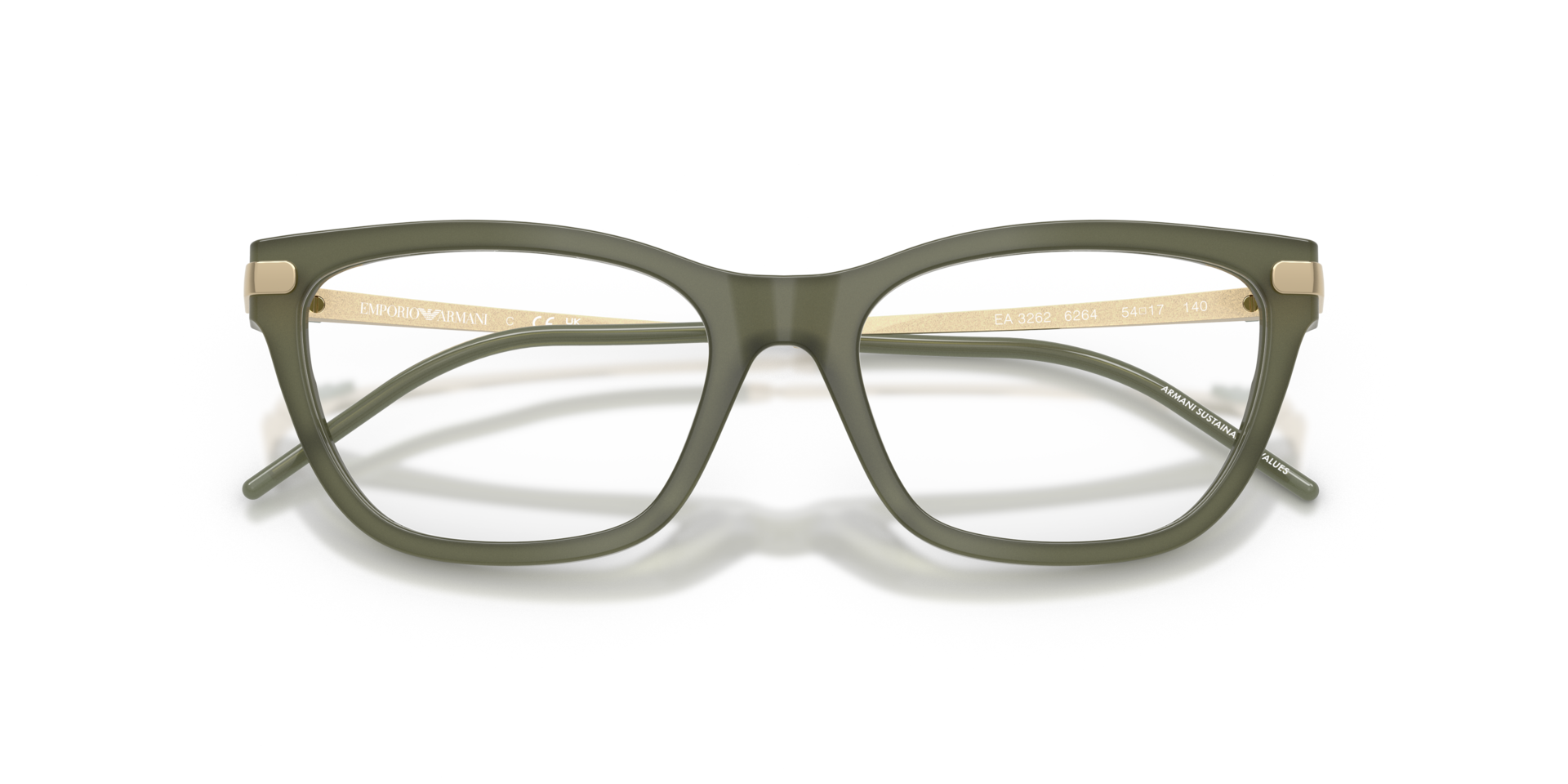EA3262 Shiny Opal Green AcetateEyeglass Frames for Glasses Direct, Closed View