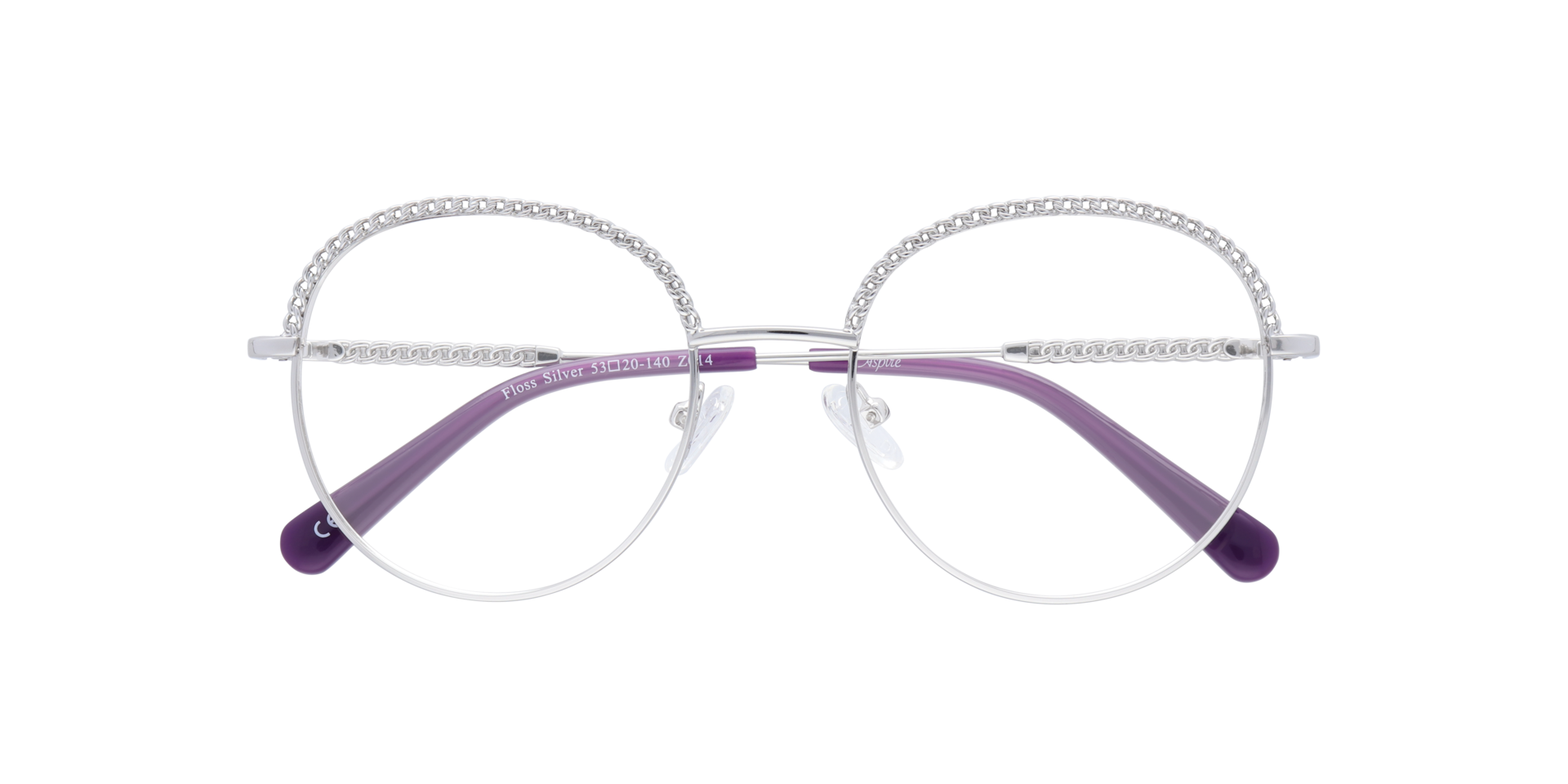 Floss Silver MetalEyeglass Frames for Glasses Direct, Closed View