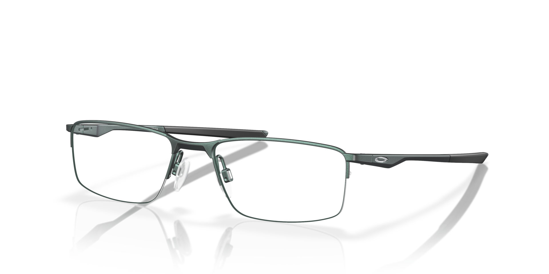 Socket 5.5 Dark Matte Silver & Blue Colorshift MetalEyeglass Frames for Glasses Direct, Angle View
