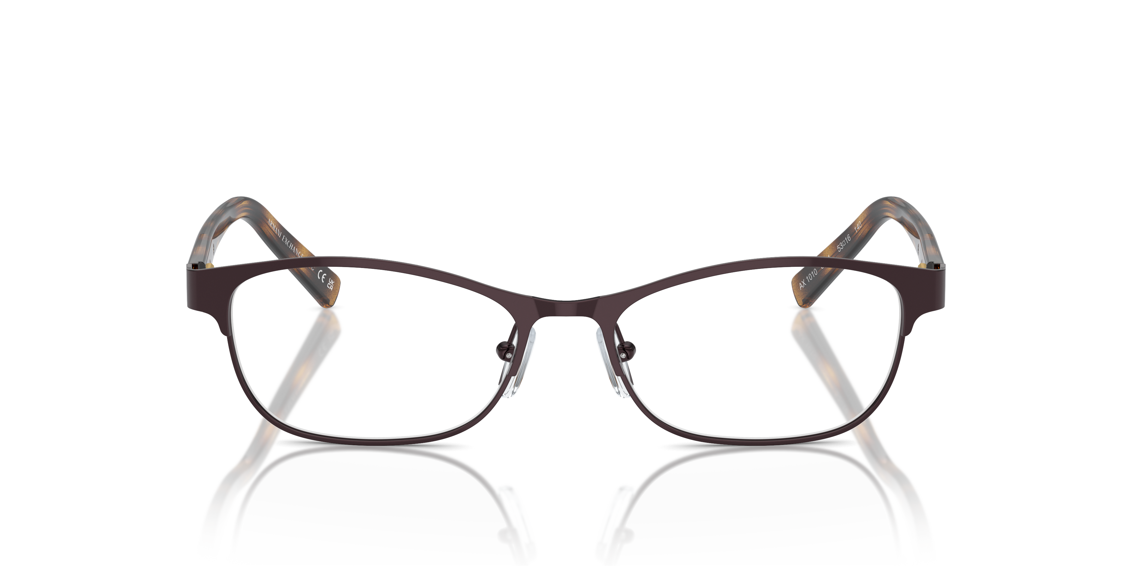AX1010 Matte Brown MetalEyeglass Frames for Glasses Direct, Front View