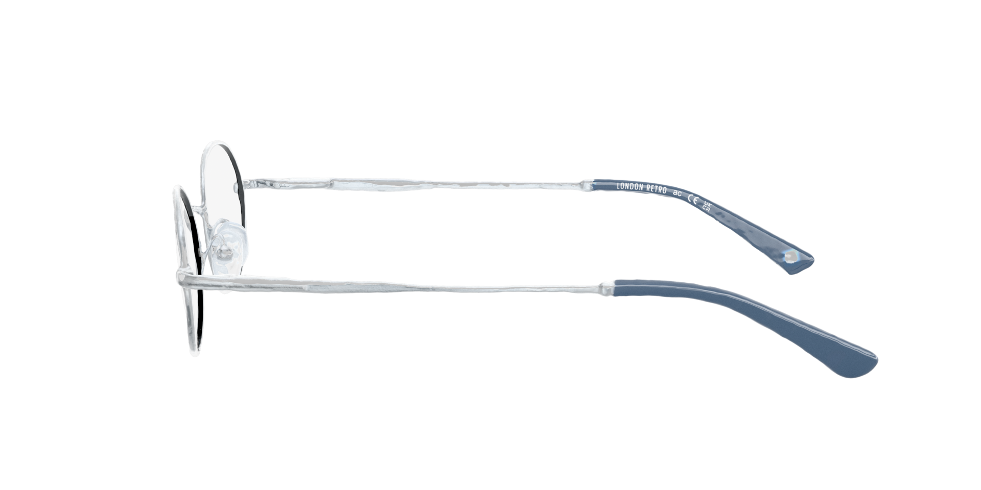 Millbank Silver MetalEyeglass Frames for Glasses Direct, Side View