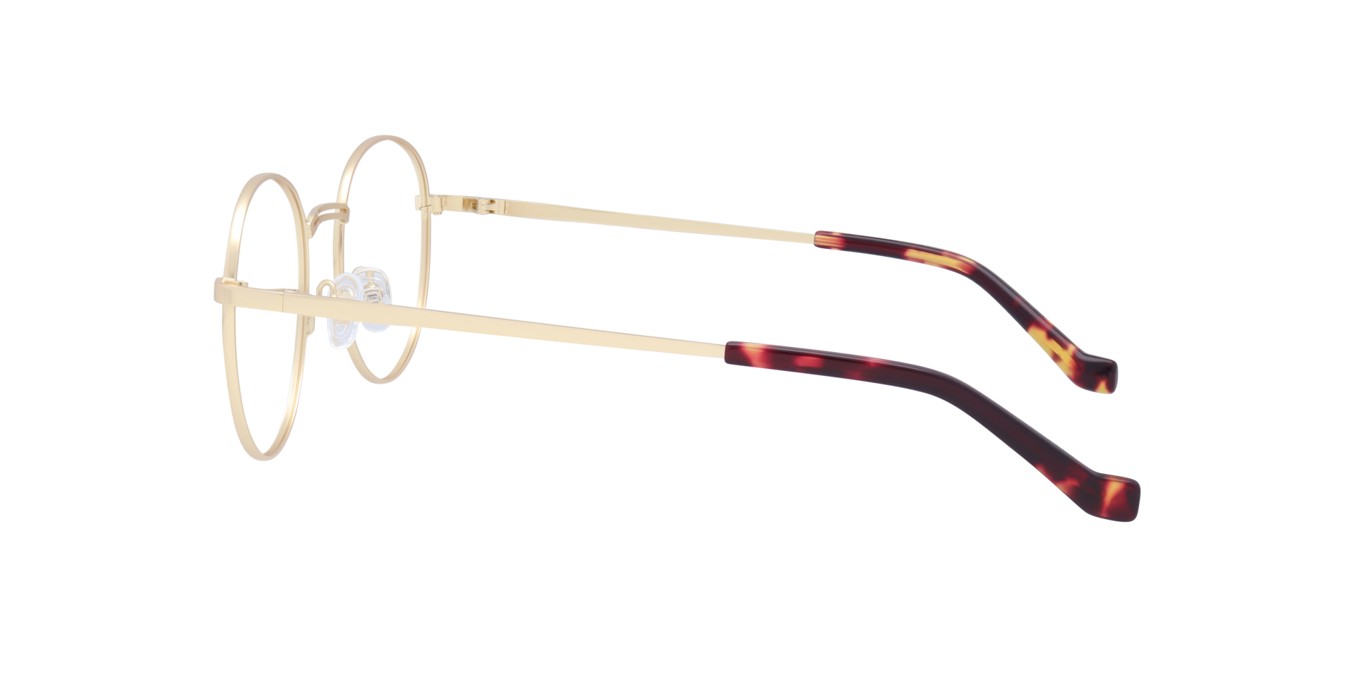 Franky Matte Gold MetalEyeglass Frames for Glasses Direct, Side View