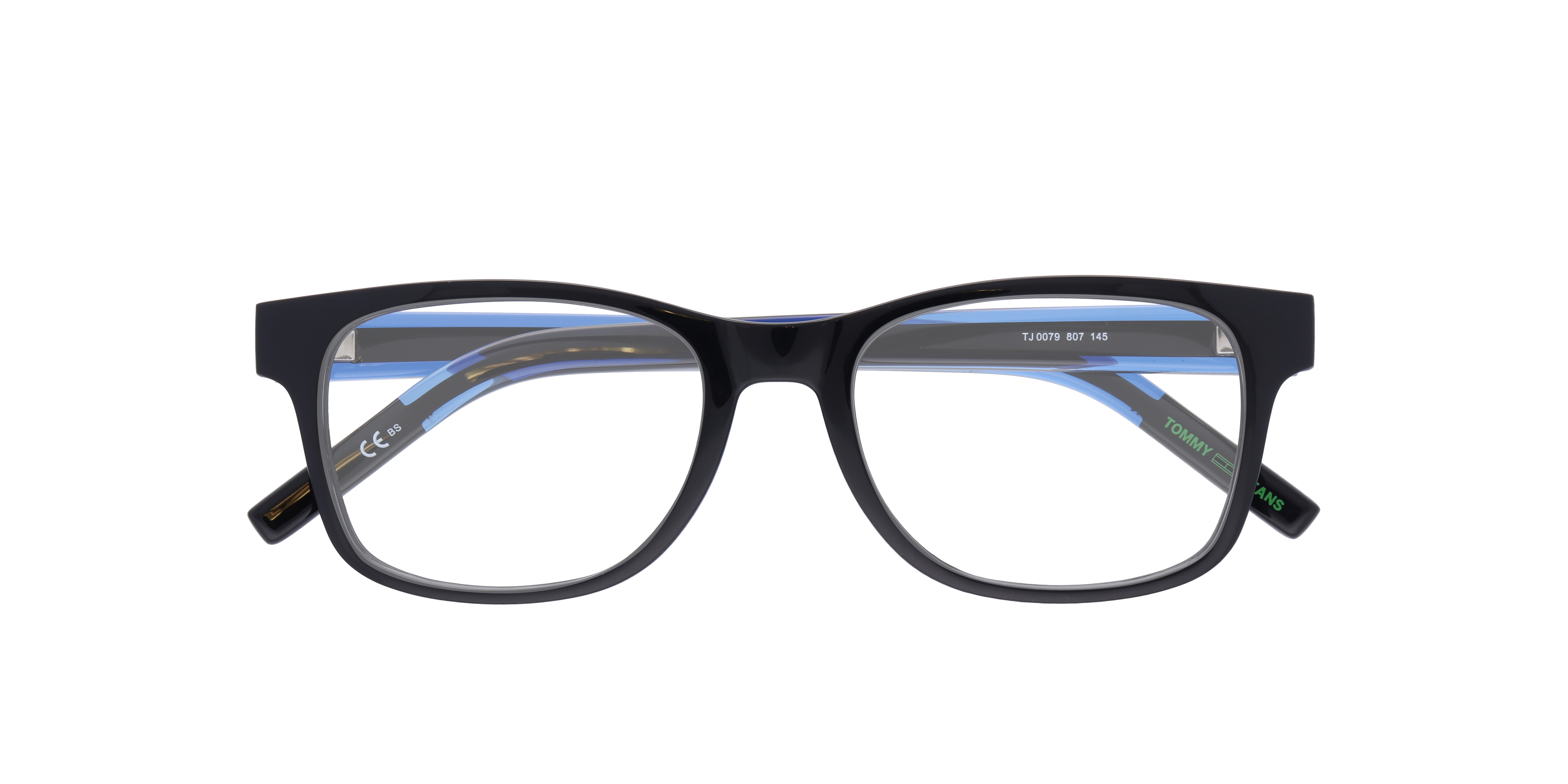TJ 0079 Black PlasticEyeglass Frames for Glasses Direct, Closed View