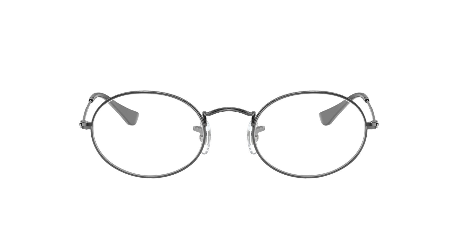 Oval Optics Gunmetal MetalEyeglass Frames for Glasses Direct, Front View