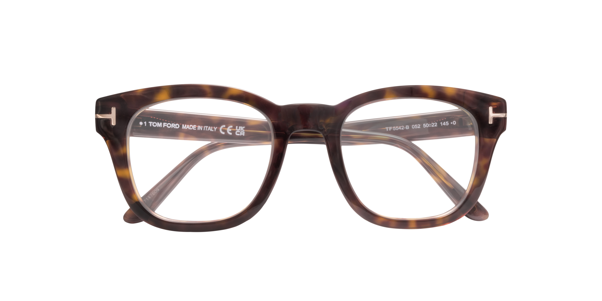 FT5542-B Tortoise AcetateEyeglass Frames for Glasses Direct, Closed View