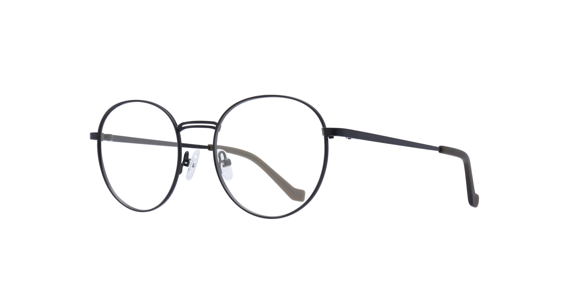 Franky Matte Black MetalEyeglass Frames for Glasses Direct, Angle View