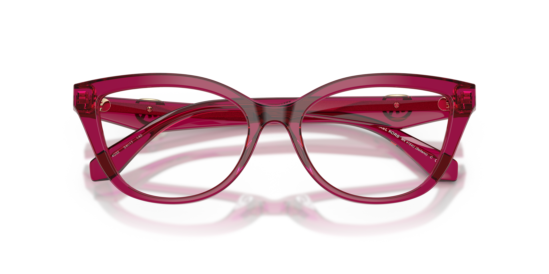MK4164U Transparent Plum AcetateEyeglass Frames for Glasses Direct, Closed View