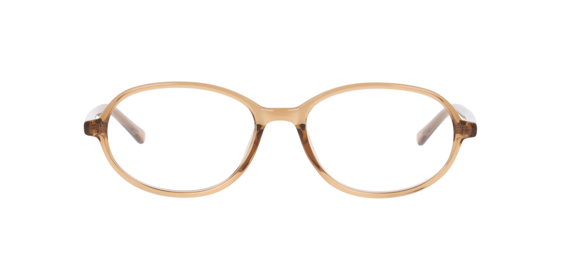 Nancy Transparent Brown PlasticEyeglass Frames for Glasses Direct, Front View