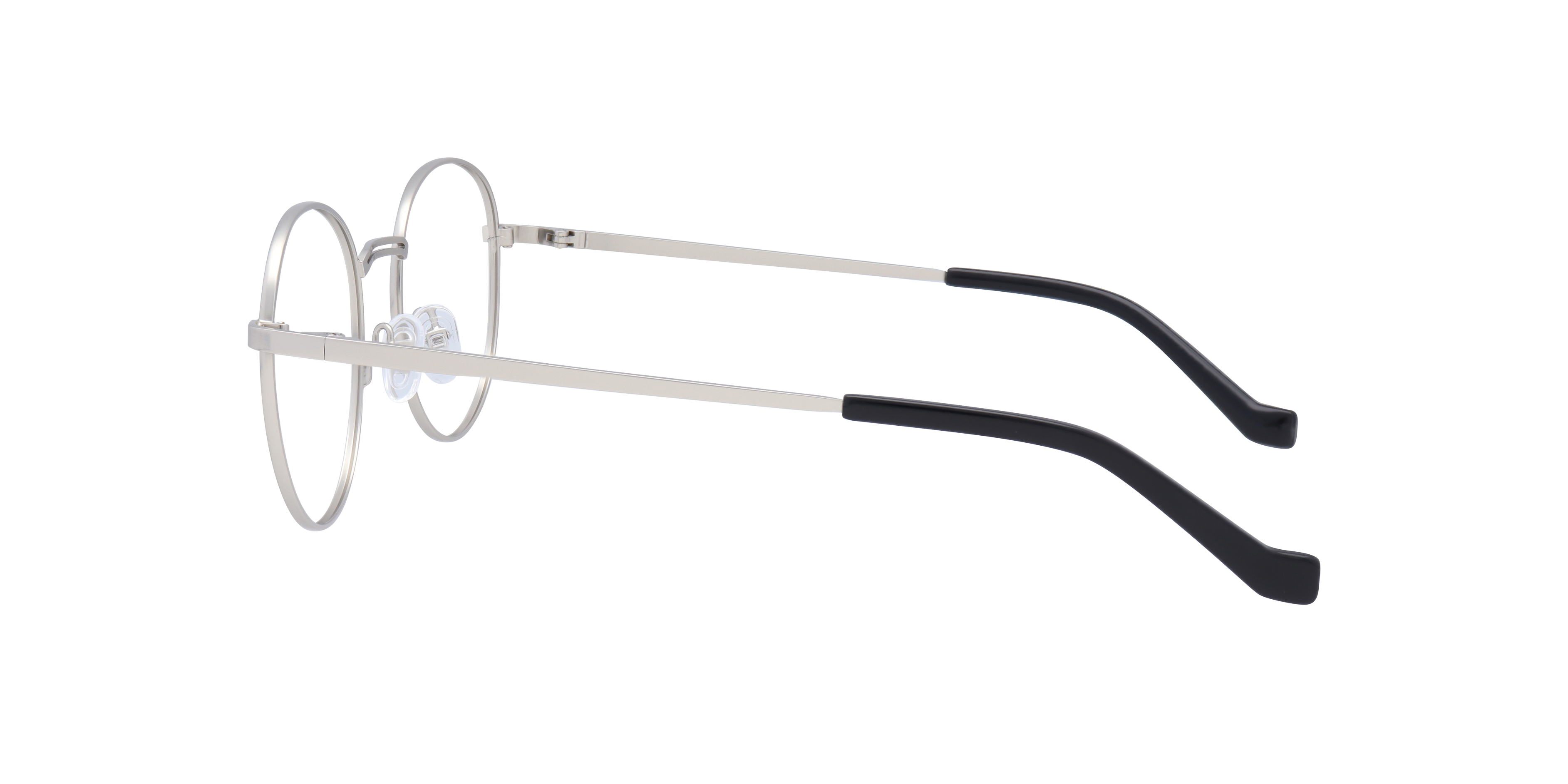 Franky Matte Silver MetalEyeglass Frames for Glasses Direct, Side View