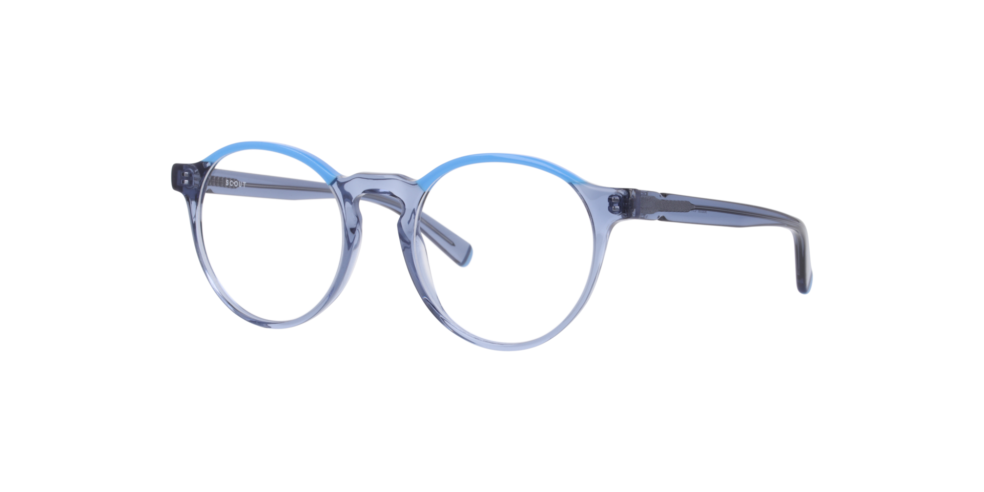 Marcel Light Blue & Blue AcetateEyeglass Frames for Glasses Direct, Angle View