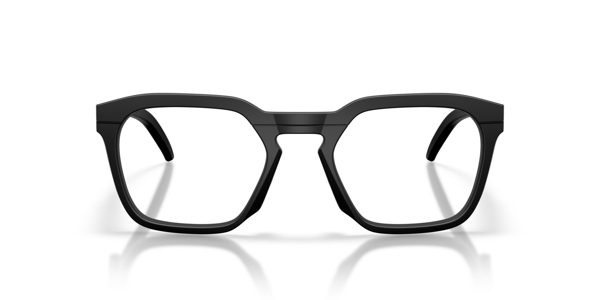 HSTN SQ Satin Black PlasticEyeglass Frames for Glasses Direct, Front View