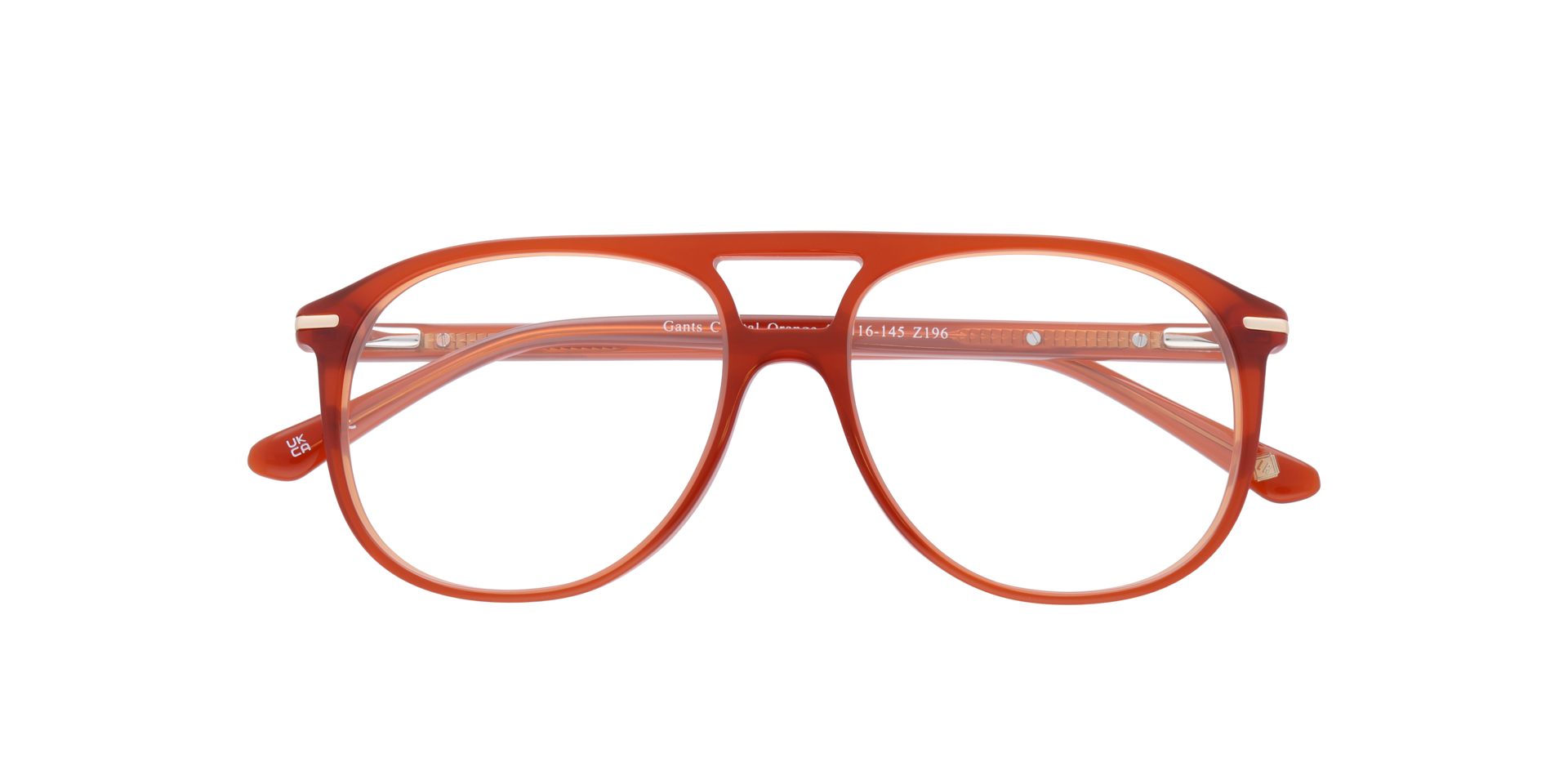 Gants Crystal Orange AcetateSunglass Frames for Glasses Direct, Closed View