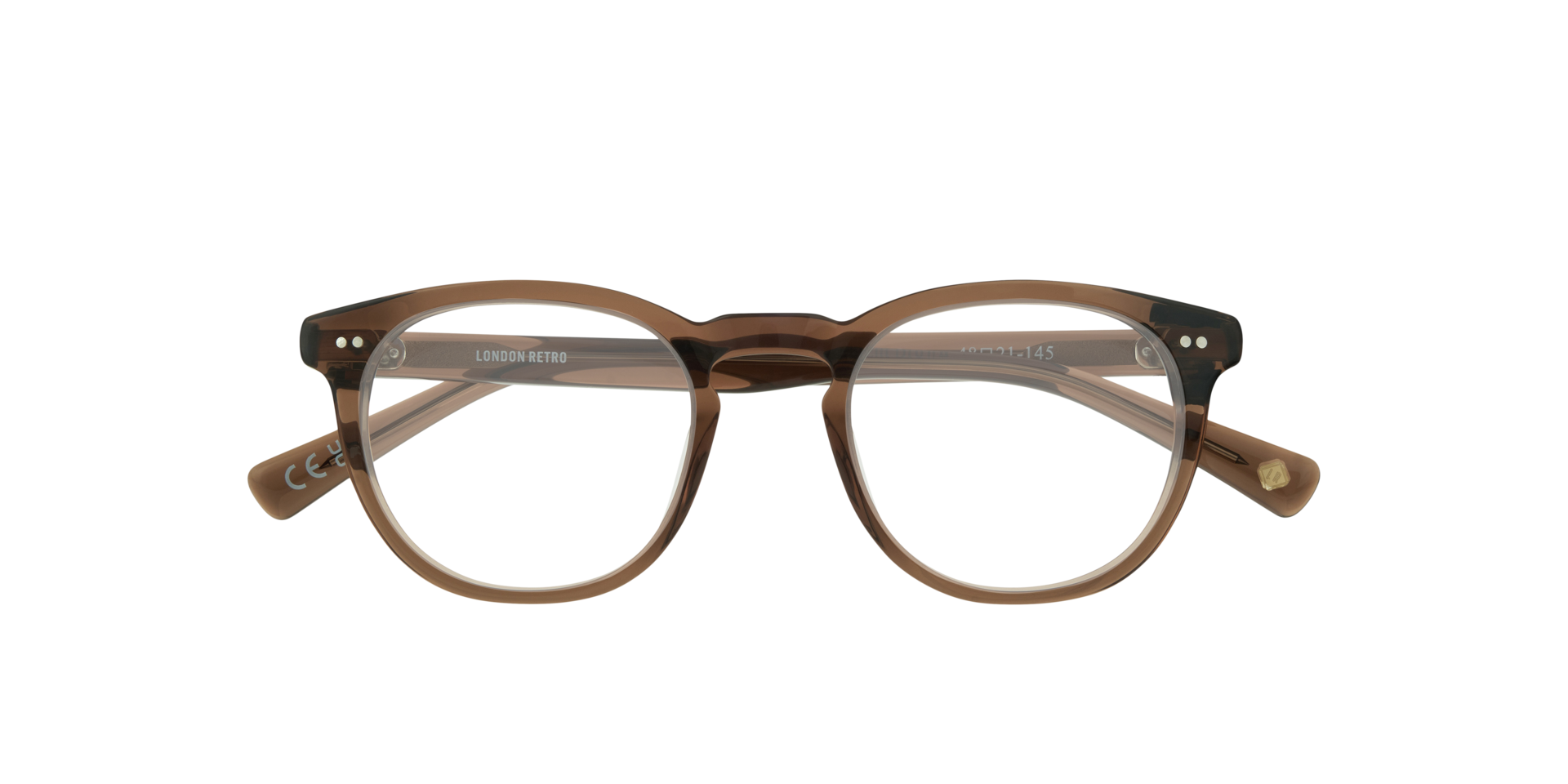Reggie Translucent Brown AcetateSunglass Frames for Glasses Direct, Closed View