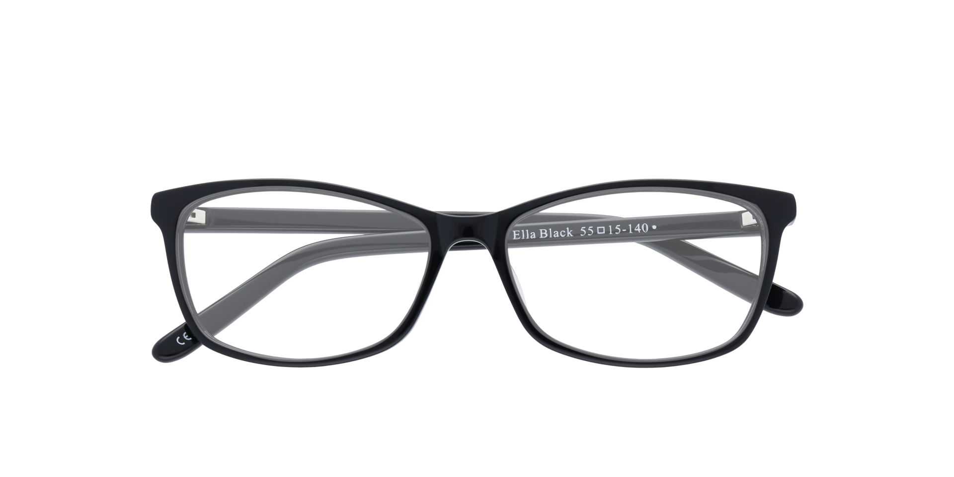 Ella Black AcetateEyeglass Frames for Glasses Direct, Closed View