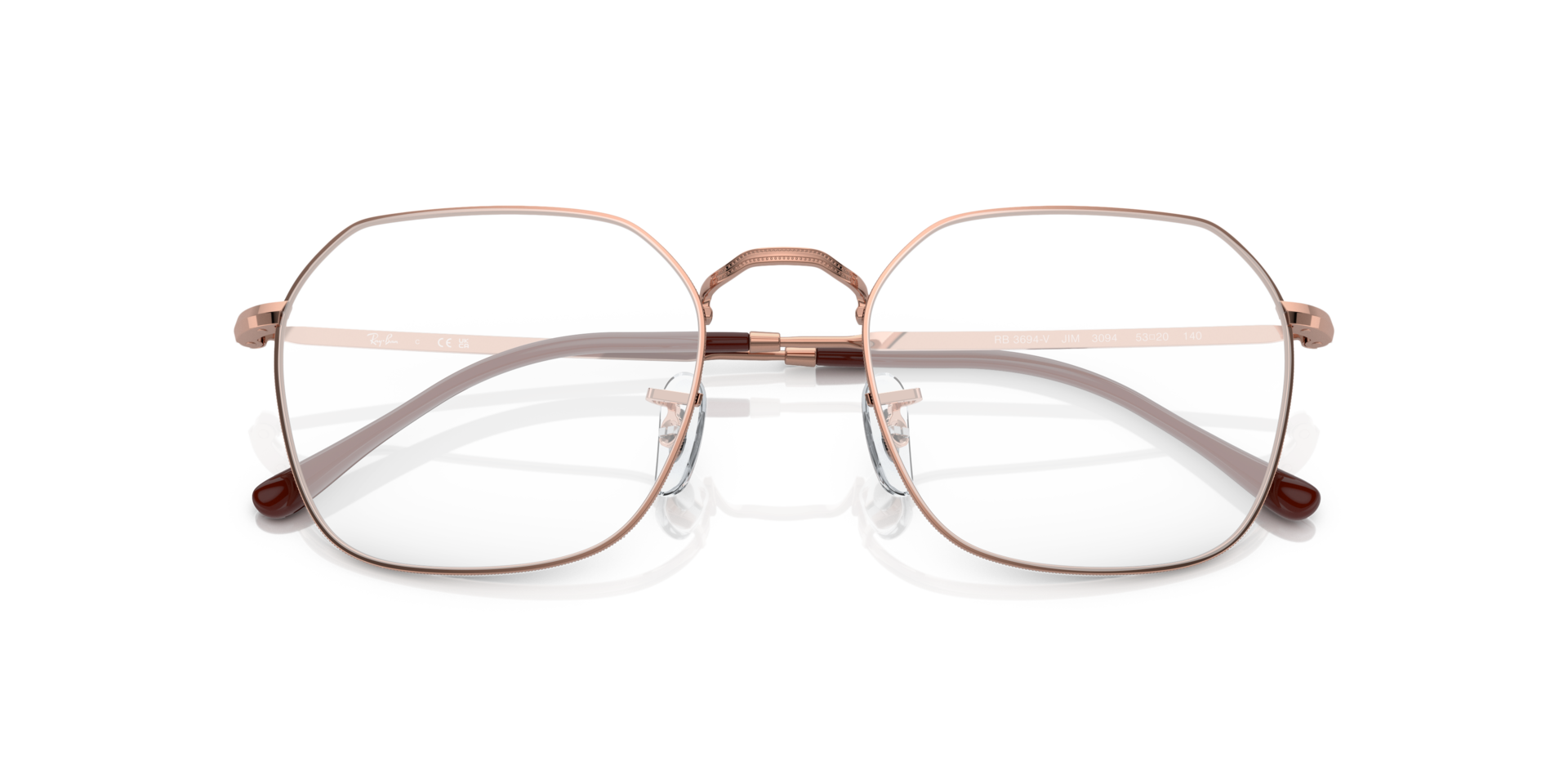 RB3694V Rose Gold MetalEyeglass Frames for Glasses Direct, Closed View