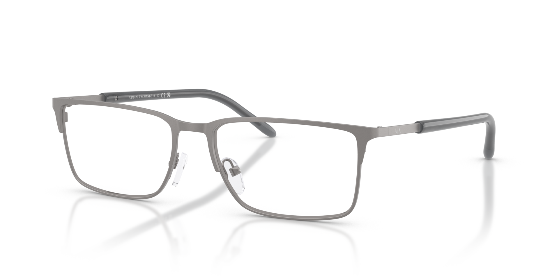 AX1073 Matte Gunmetal MetalEyeglass Frames for Glasses Direct, Angle View