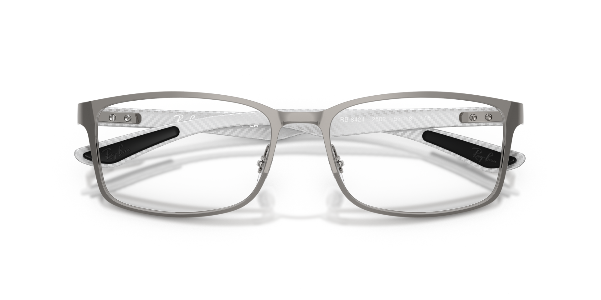 RB8424 Optics Gunmetal MetalEyeglass Frames for Glasses Direct, Closed View