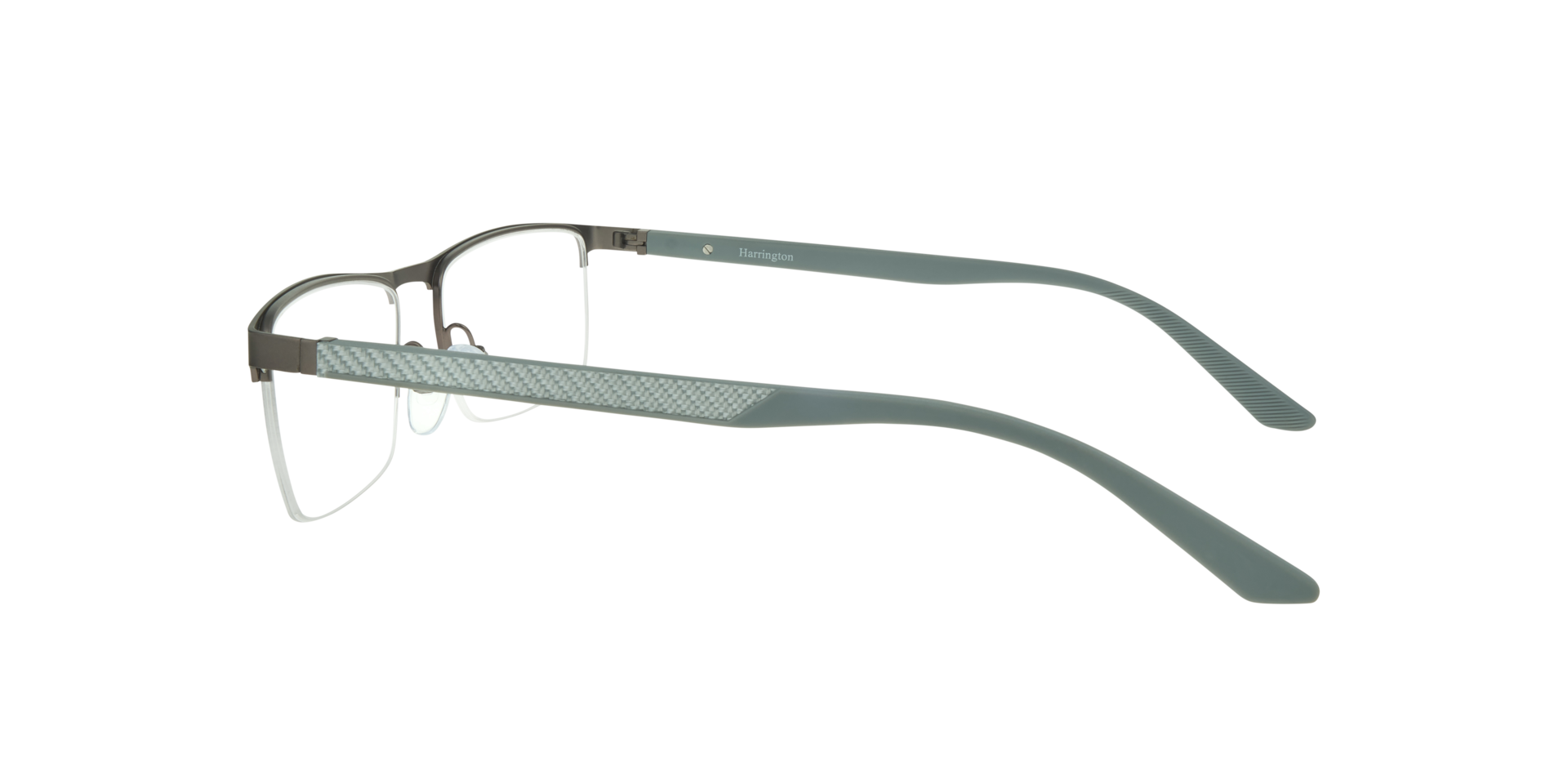 Jeffrey Matte Gunmetal & Twill Silver MetalEyeglass Frames for Glasses Direct, Side View