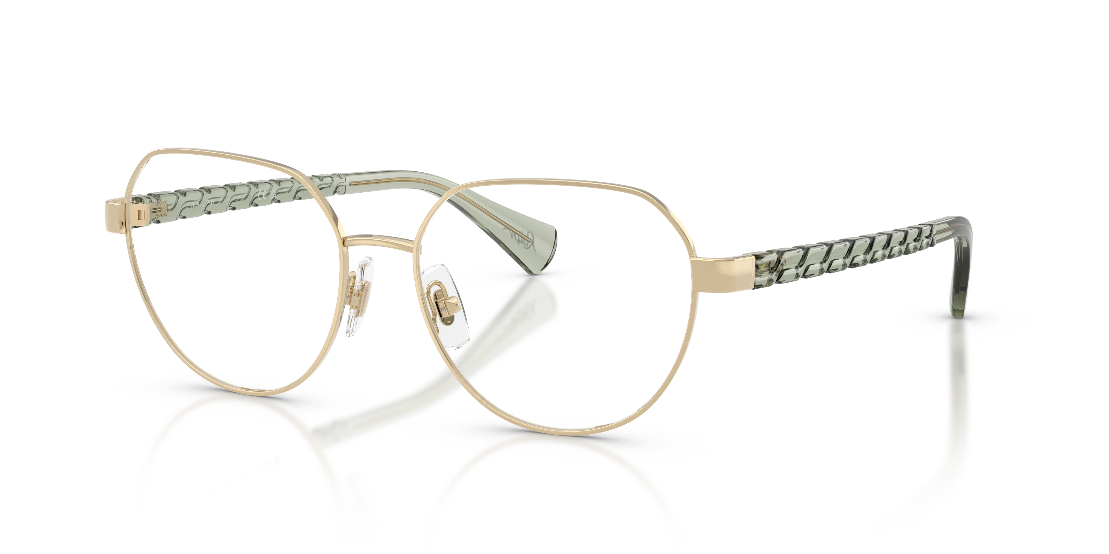RA6065 Shiny Pale Gold MetalEyeglass Frames for Glasses Direct, Angle View