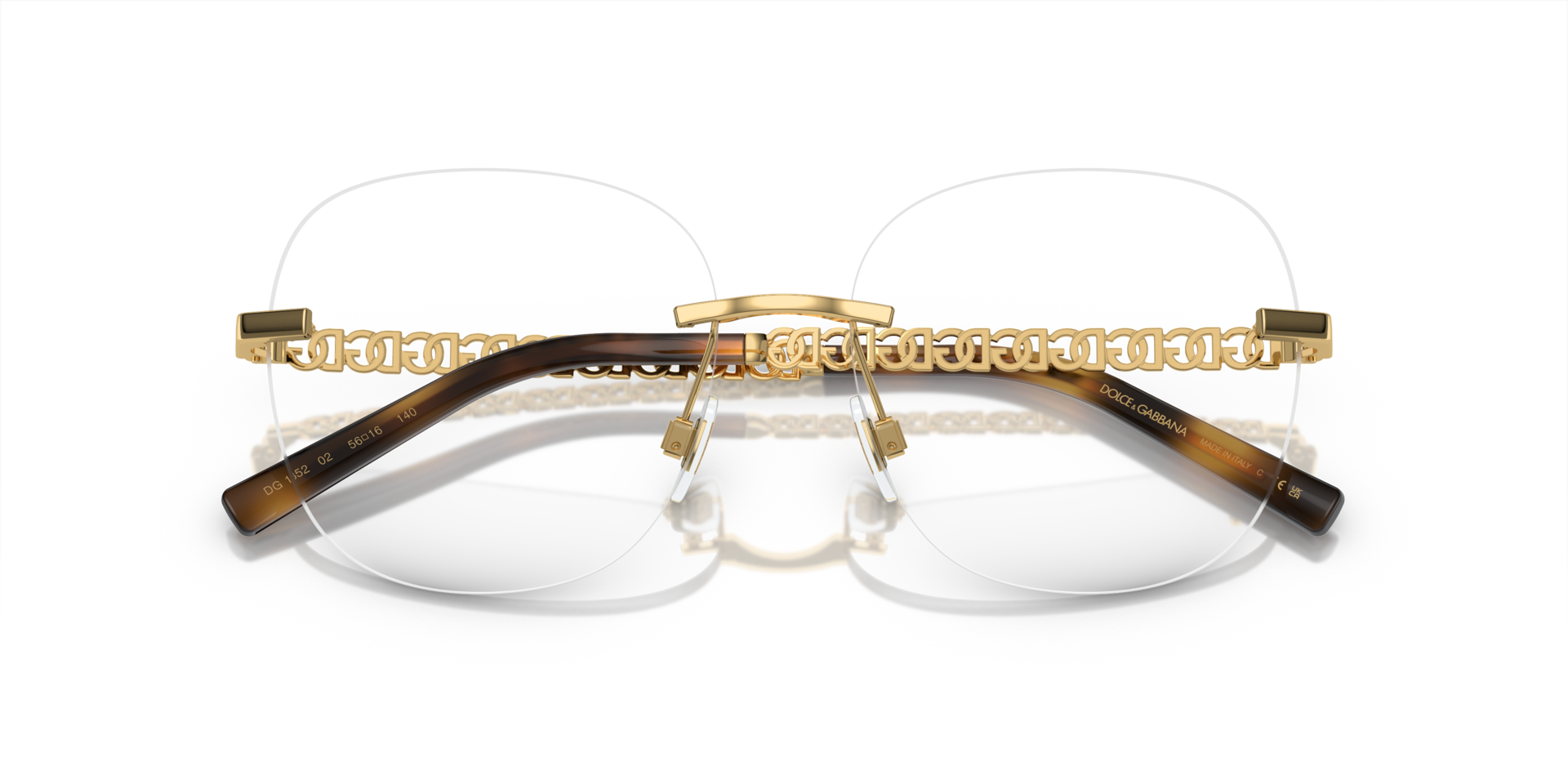 DG1352 Gold MetalSunglass Frames for Glasses Direct, Closed View