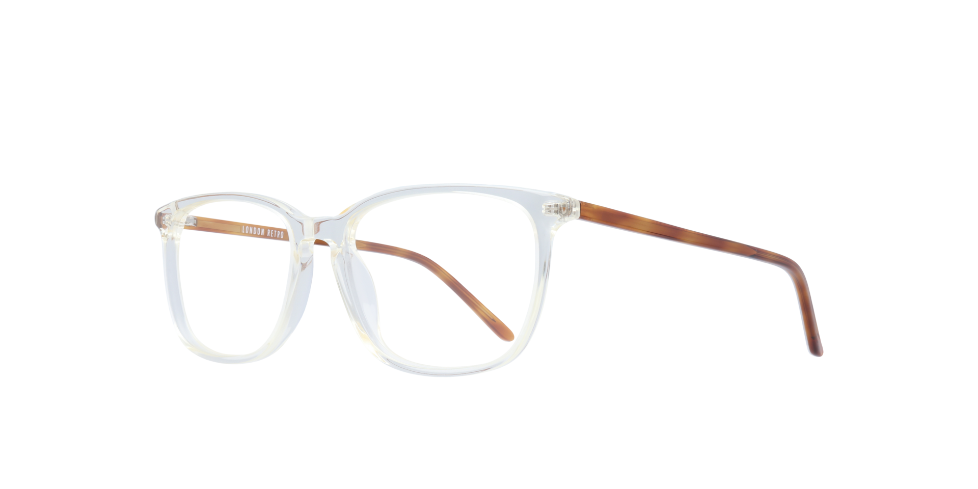 Lucas Clear & Brown AcetateEyeglass Frames for Glasses Direct, Angle View