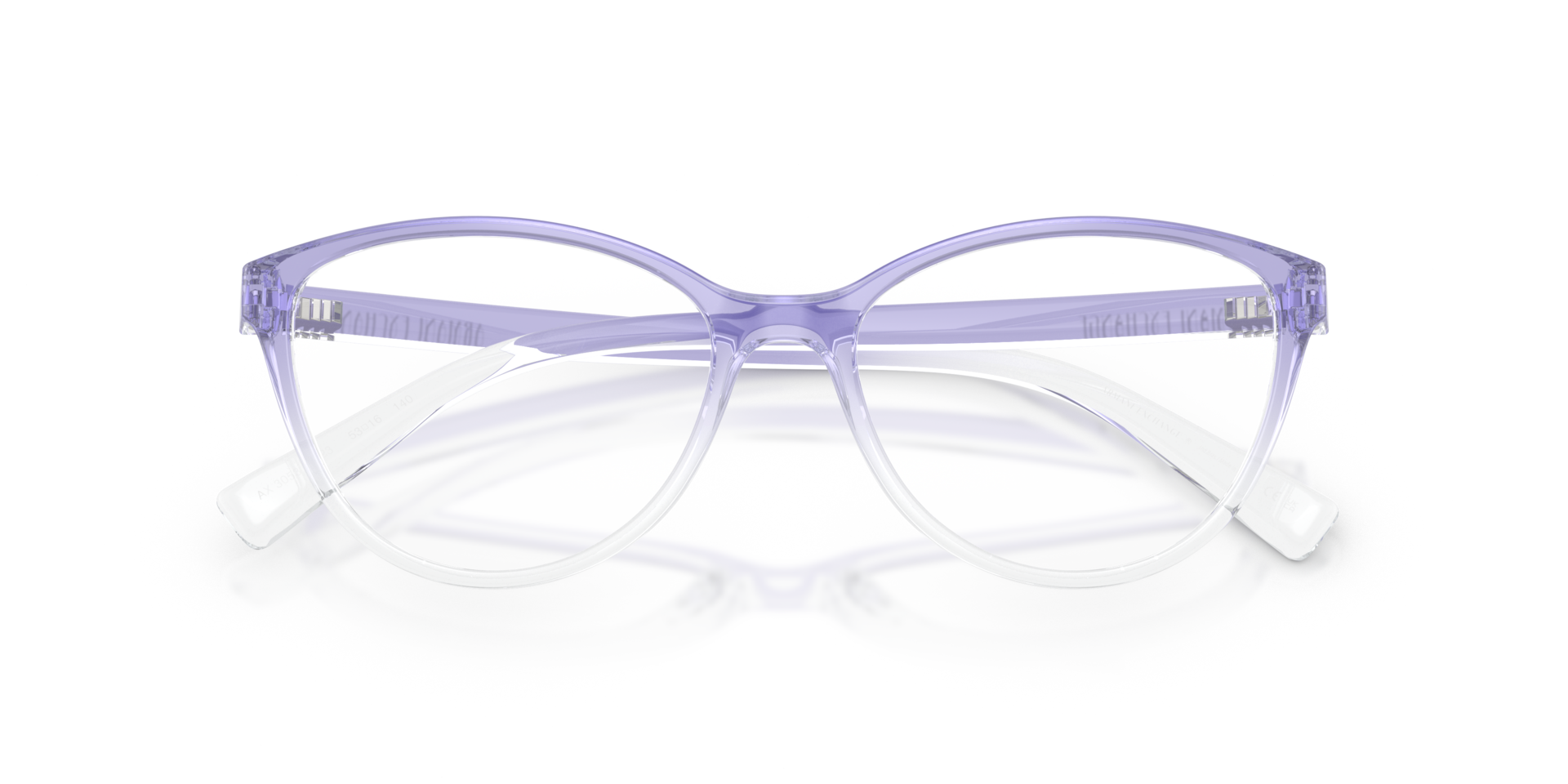 AX3053 Shiny Lilac Gradient Crystal PlasticEyeglass Frames for Glasses Direct, Closed View