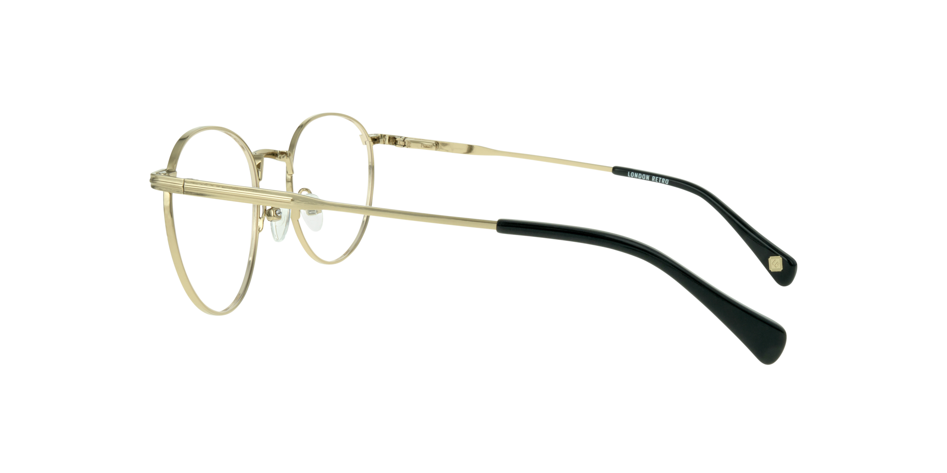 Kentish Shiny Gold & Black MetalEyeglass Frames for Glasses Direct, Side View