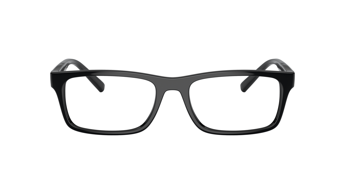 Armani Exchange Men's Shiny Black Rectangle Plastic Eyeglasses Online - Full Rim - Ax3115