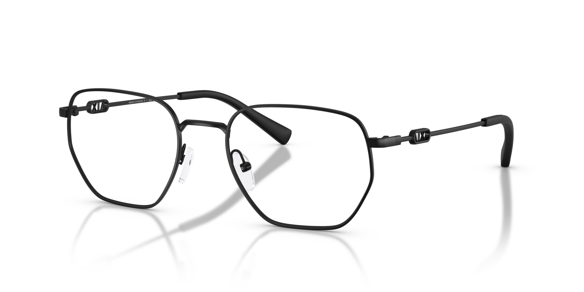 AX1074 Matte Black MetalEyeglass Frames for Glasses Direct, Angle View