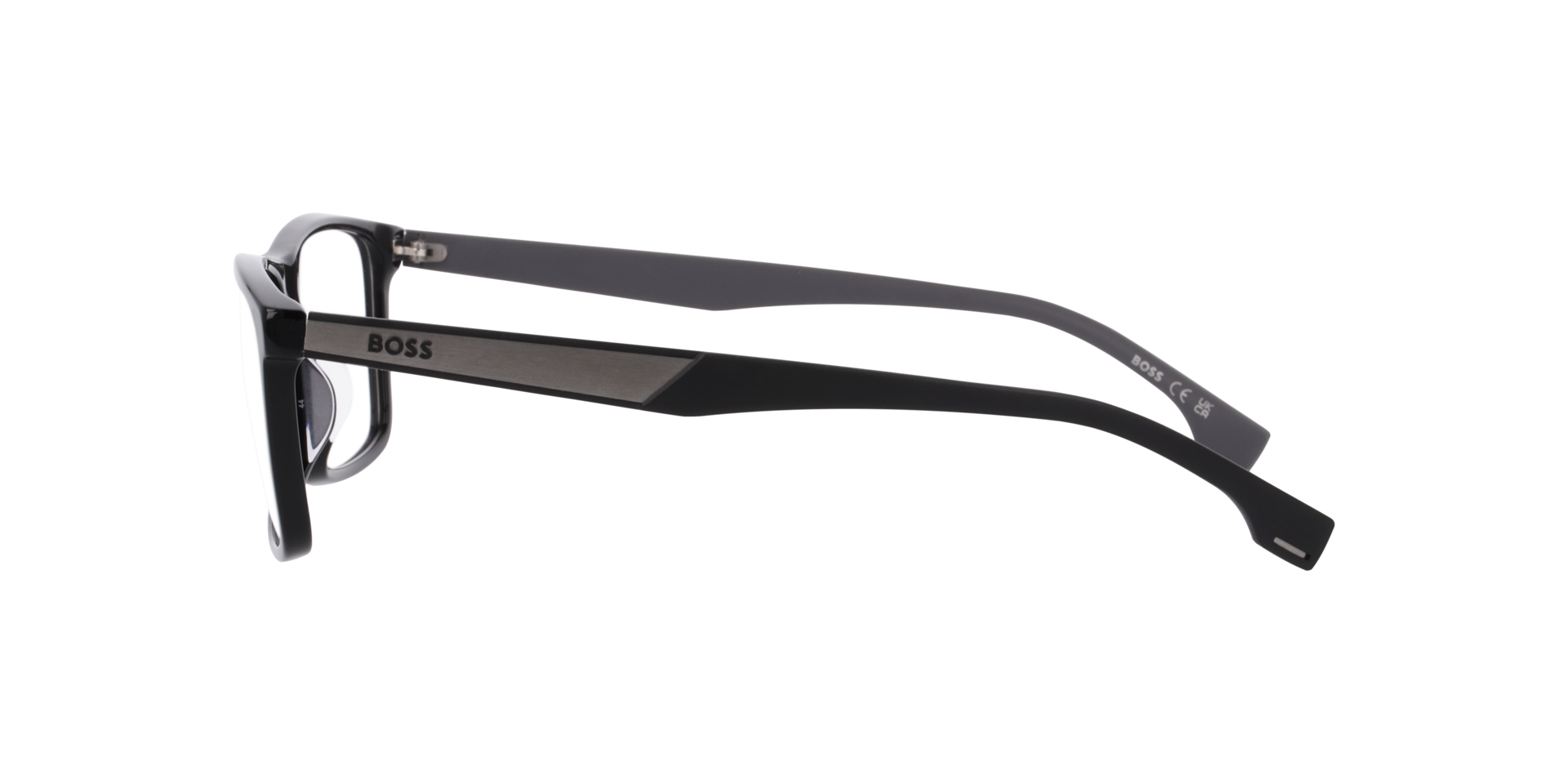 Boss 1768/G Black AcetateEyeglass Frames for Glasses Direct, Side View