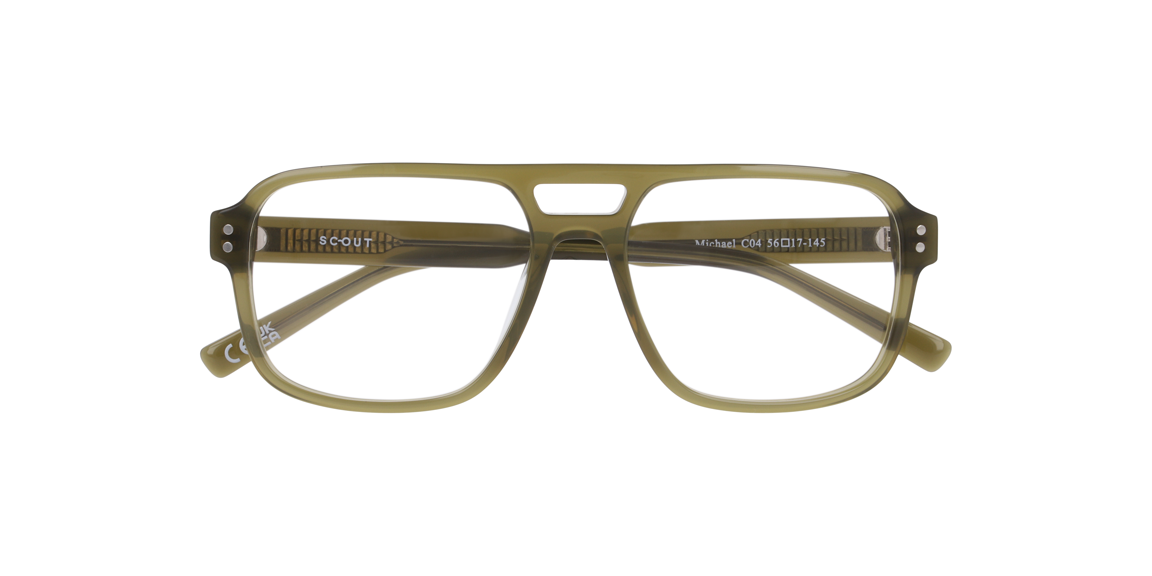 Michael Crystal Green AcetateEyeglass Frames for Glasses Direct, Closed View