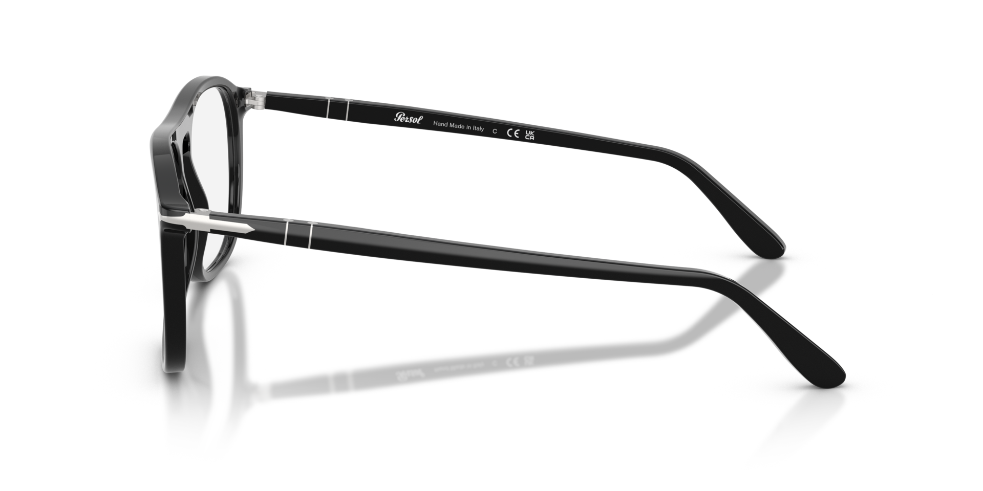 PO3392V Black AcetateEyeglass Frames for Glasses Direct, Side View