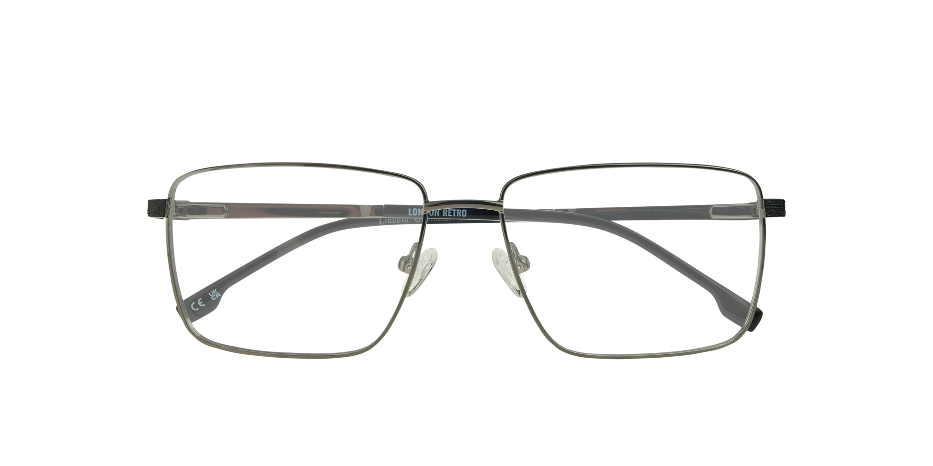 Lincoln Gunmetal & Black MetalEyeglass Frames for Glasses Direct, Closed View