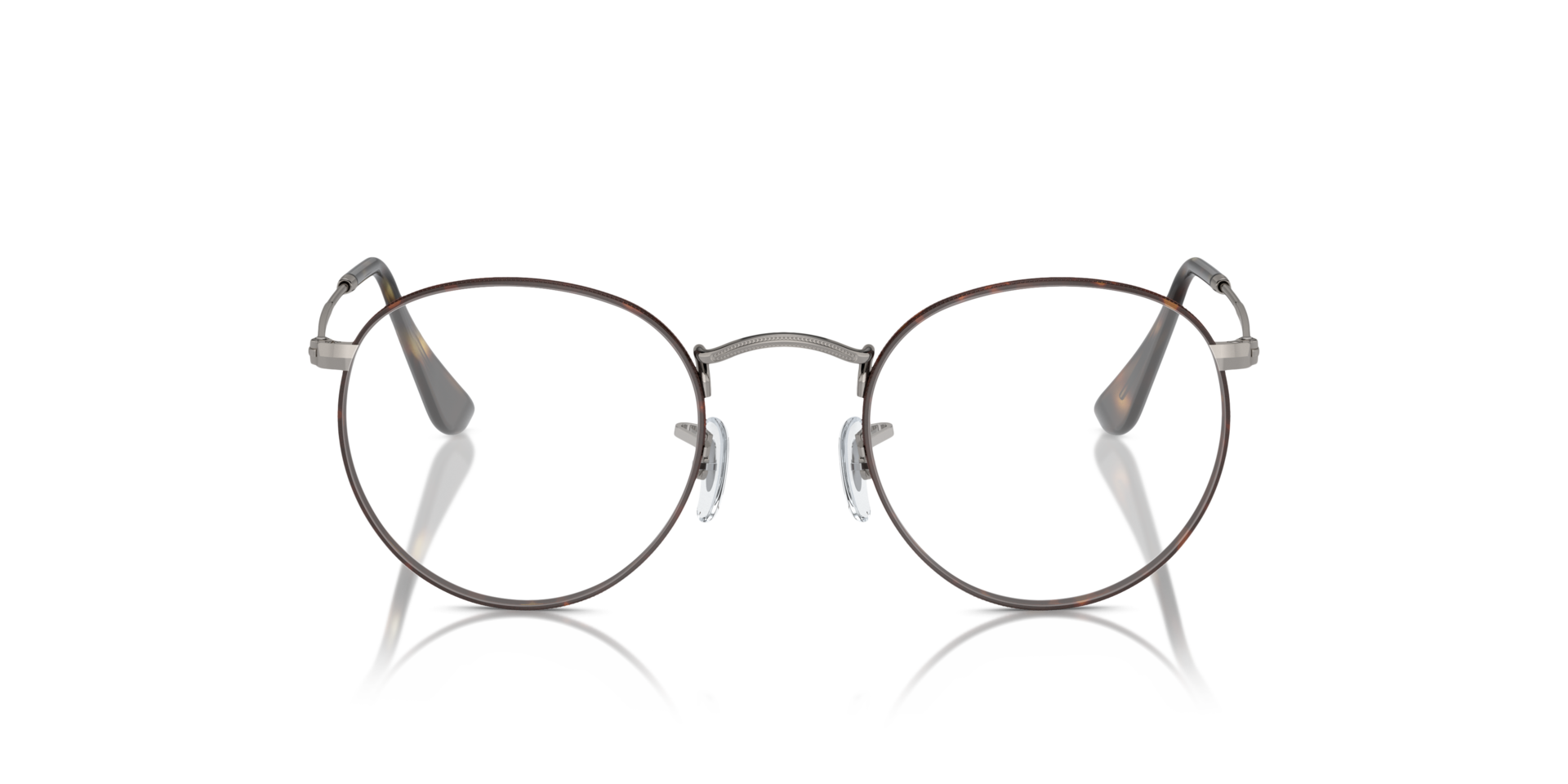 Round Metal Optics Havana On Gunmetal MetalEyeglass Frames for Glasses Direct, Front View