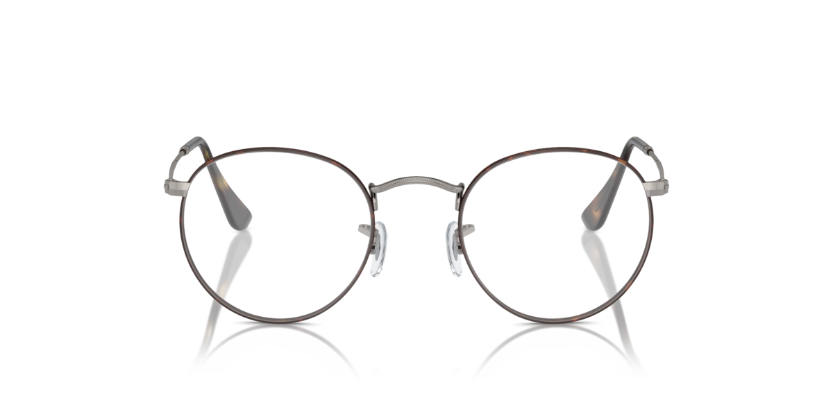 Ray-Ban Unisex Havana On Gunmetal Round Metal Eyeglasses Online - Full Rim - Rb3447v