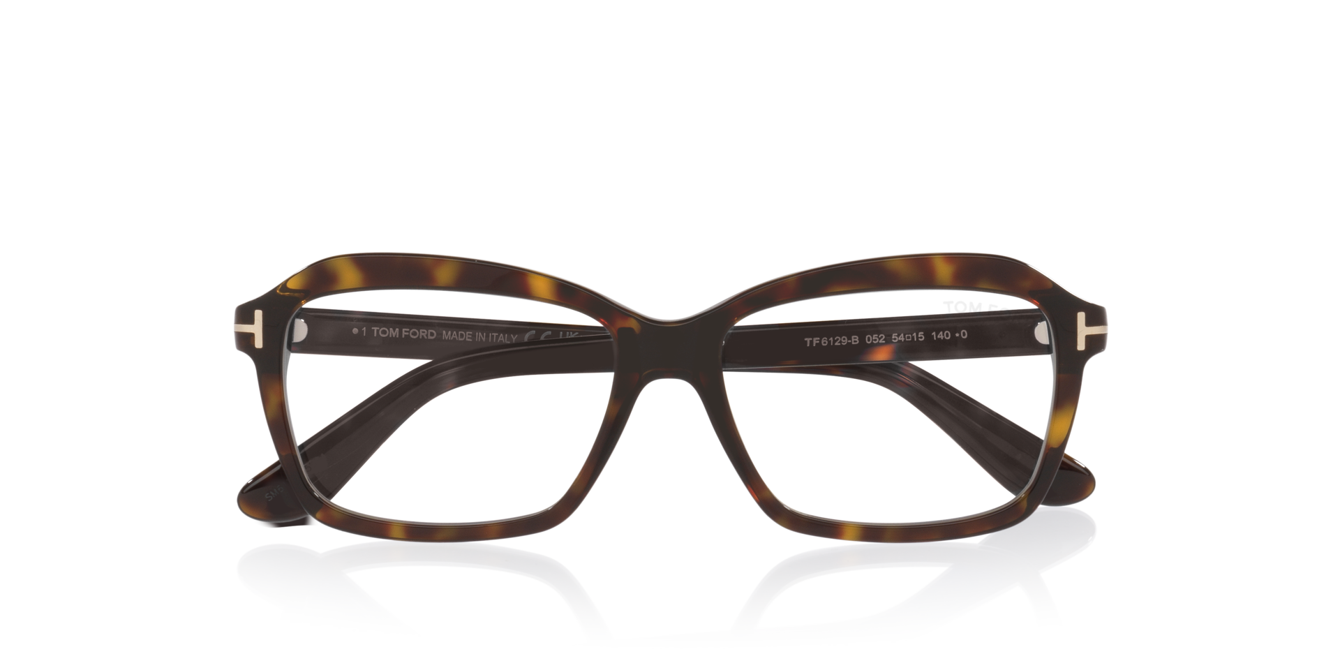 FT6129-B Tortoise AcetateEyeglass Frames for Glasses Direct, Closed View