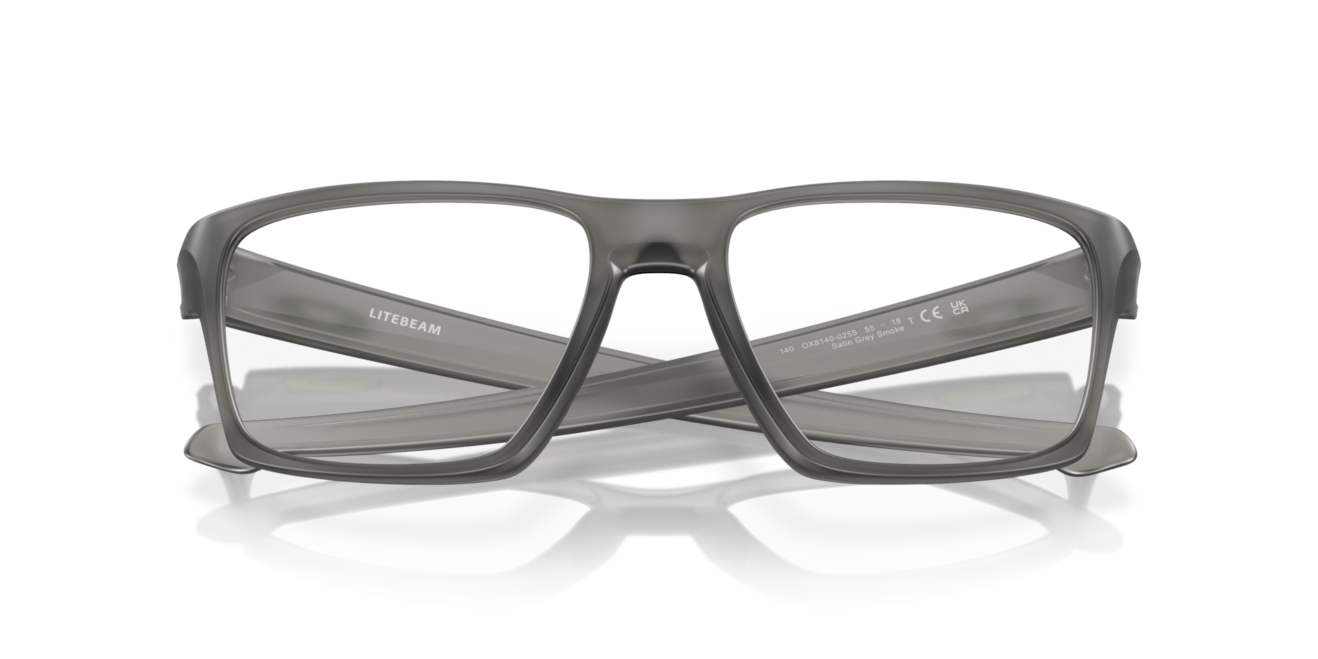 Litebeam Satin Grey Smoke PlasticEyeglass Frames for Glasses Direct, Closed View