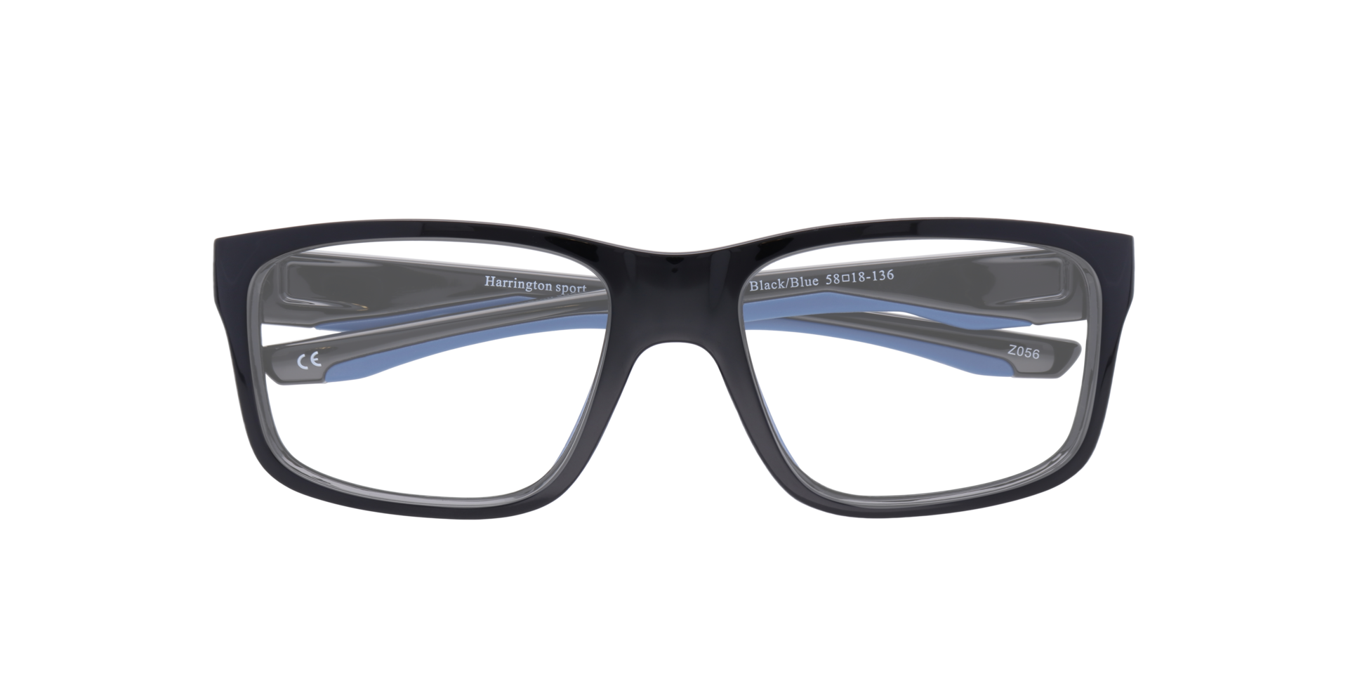 Beat Shiny Black & Blue AcetateEyeglass Frames for Glasses Direct, Closed View