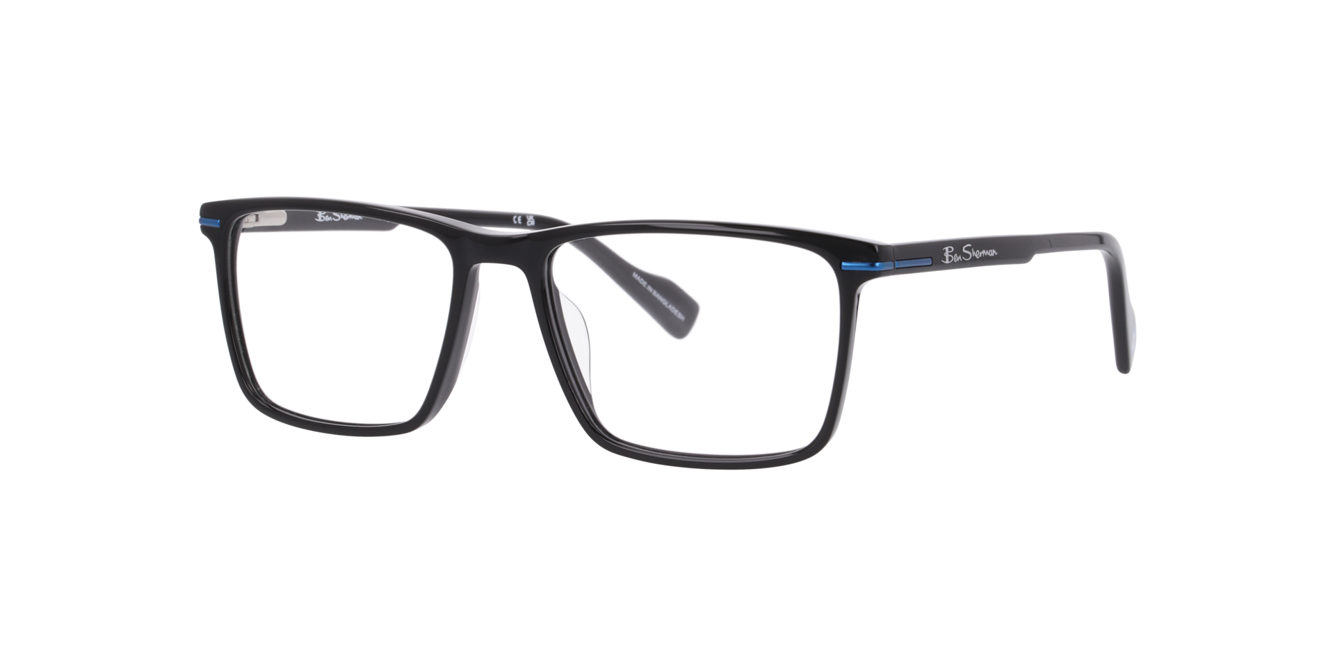 Bshigh Black AcetateEyeglass Frames for Glasses Direct, Angle View