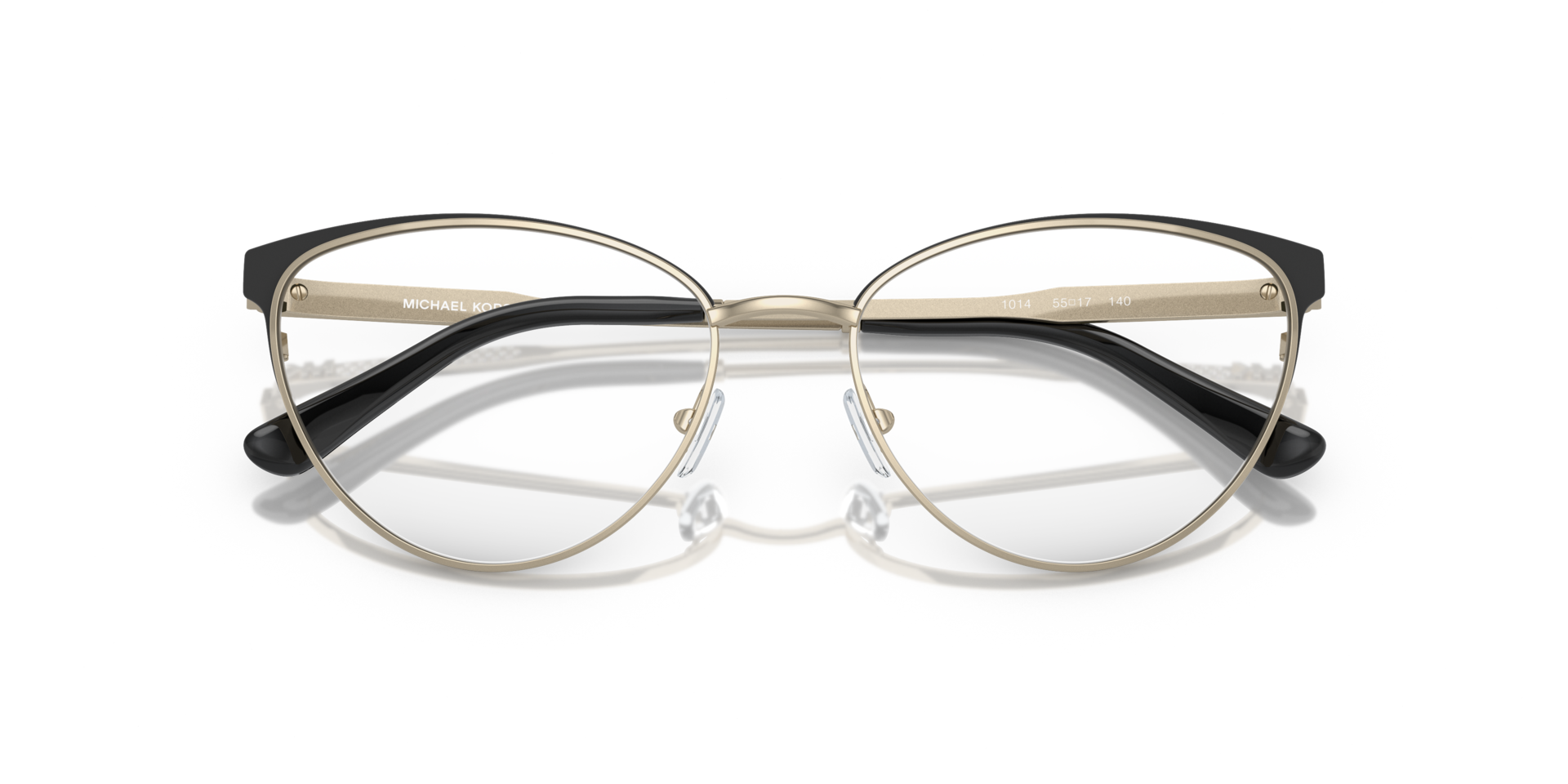 MK3064B Light Gold & Matte Black MetalEyeglass Frames for Glasses Direct, Closed View