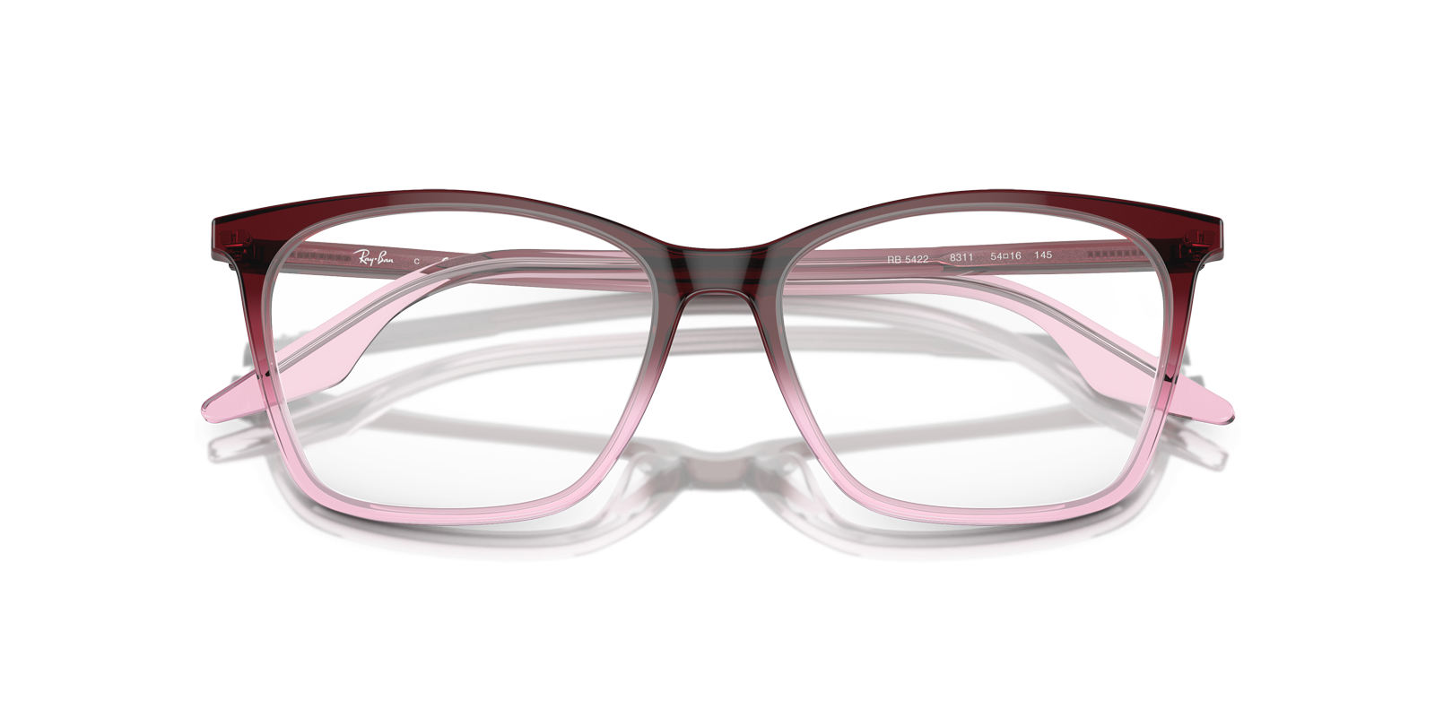 RB5422 Red & Pink AcetateEyeglass Frames for Glasses Direct, Closed View