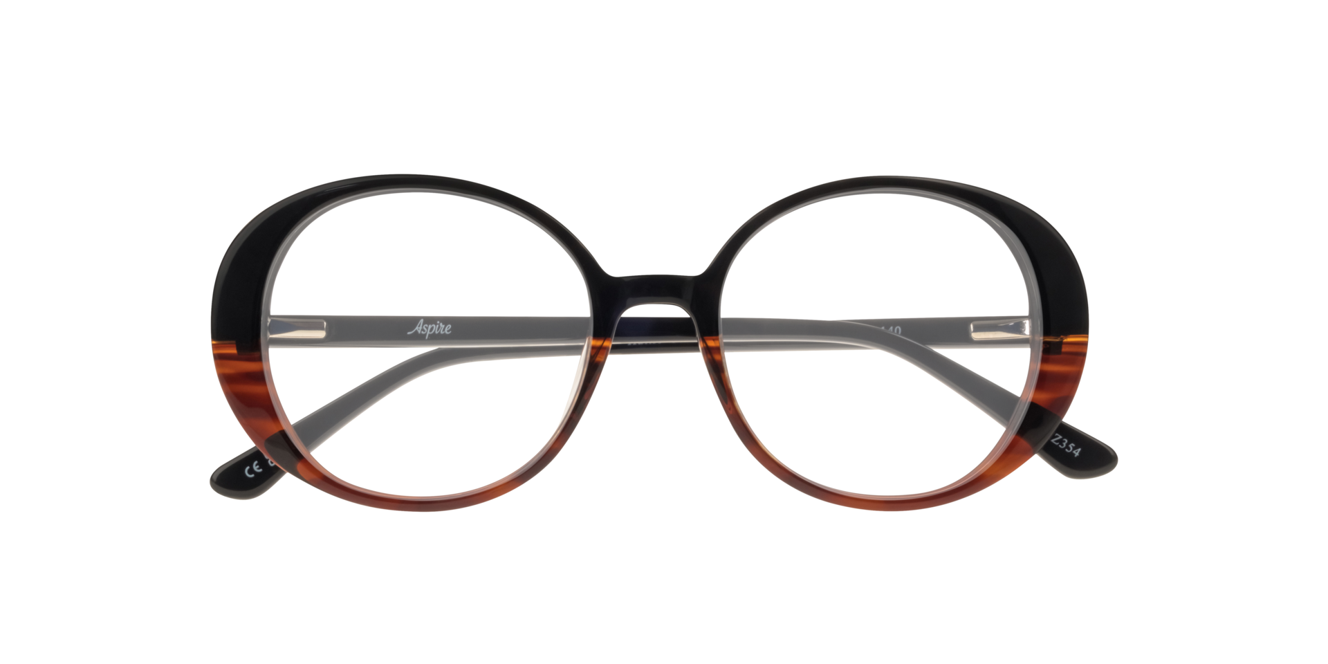 Hattie Gradient Black & Brown Horn AcetateEyeglass Frames for Glasses Direct, Closed View