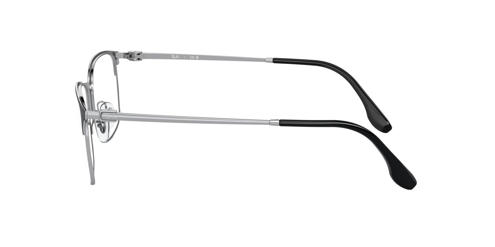 RB6494 Black On Silver MetalEyeglass Frames for Glasses Direct, Side View