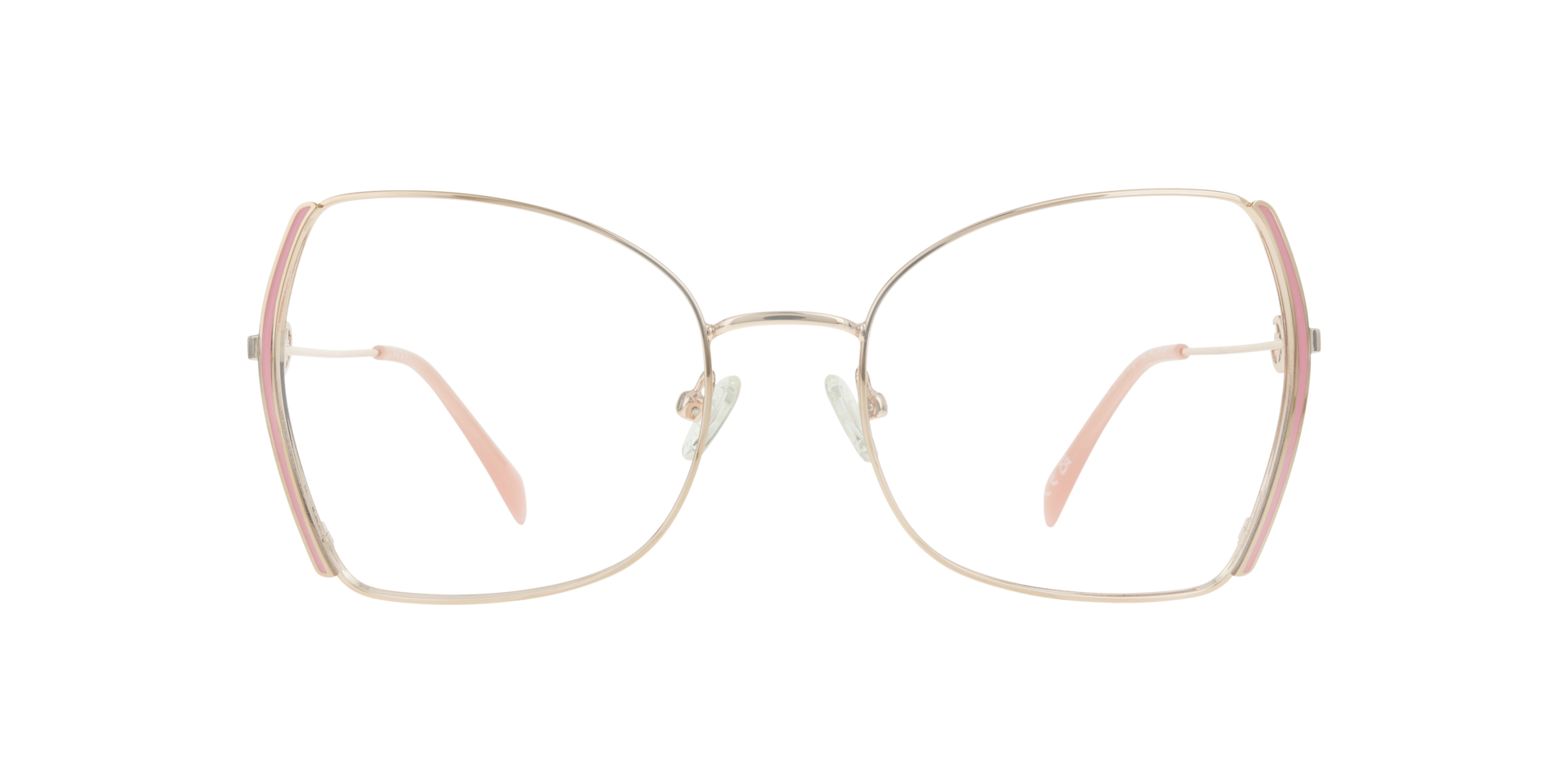 Kenna Gold & Light Pink MetalEyeglass Frames for Glasses Direct, Front View