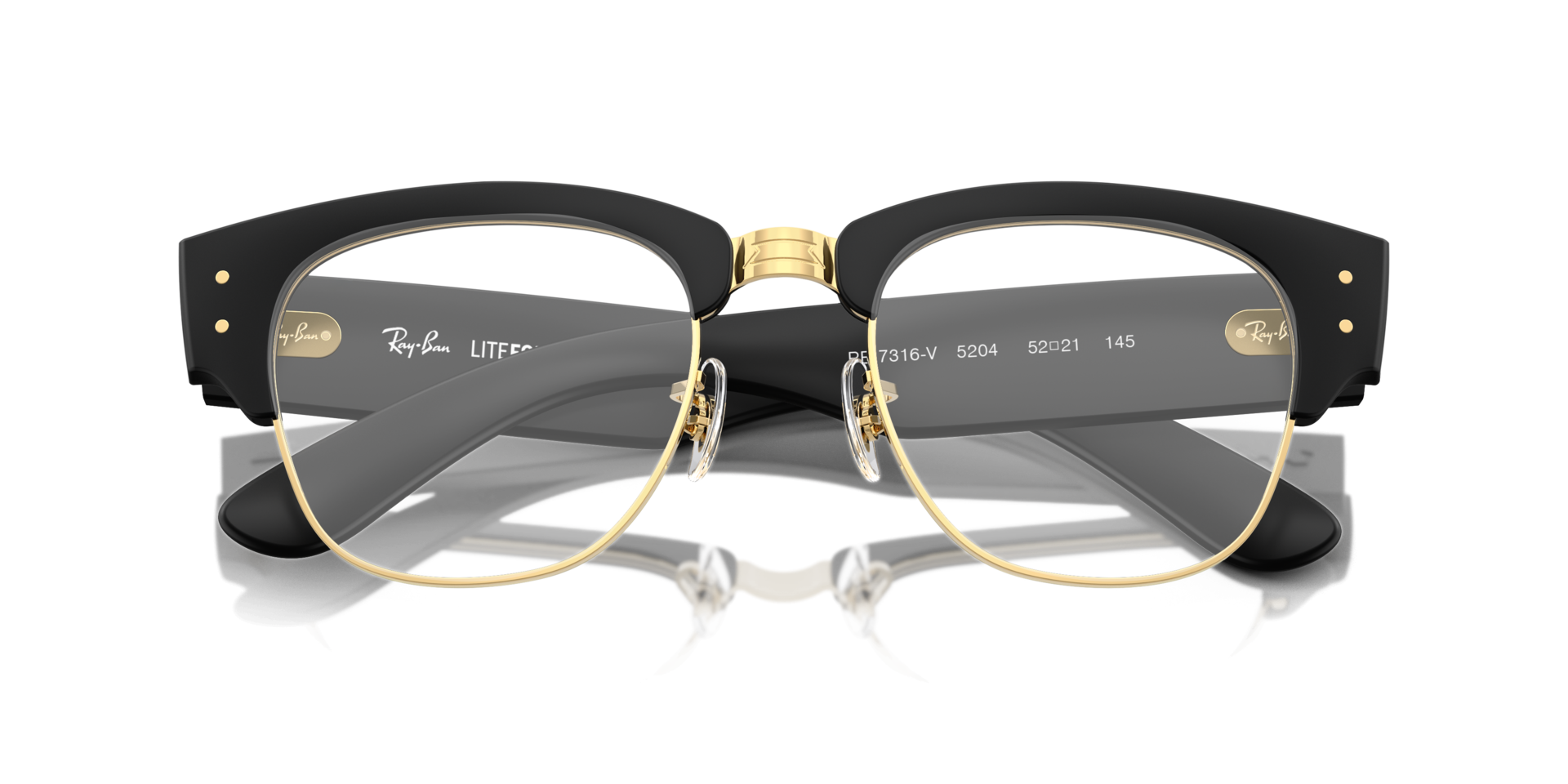 RB7316V Sand Black On Gold PlasticEyeglass Frames for Glasses Direct, Closed View